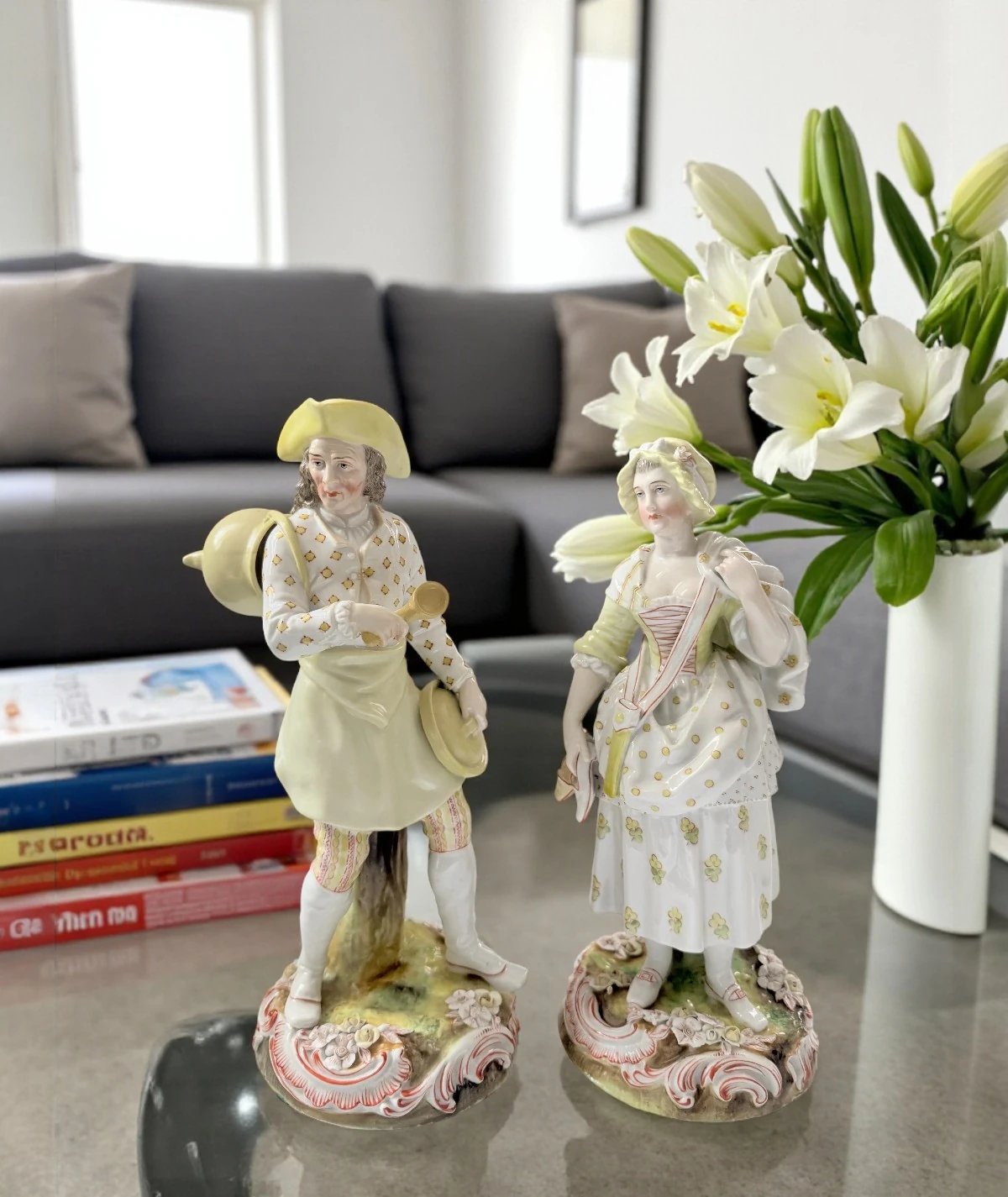 Rudolstadt Volkstedt Çoban Erkek ve Çoban Kız Figürleri – Almanya, 19. Yüzyıl Sonu