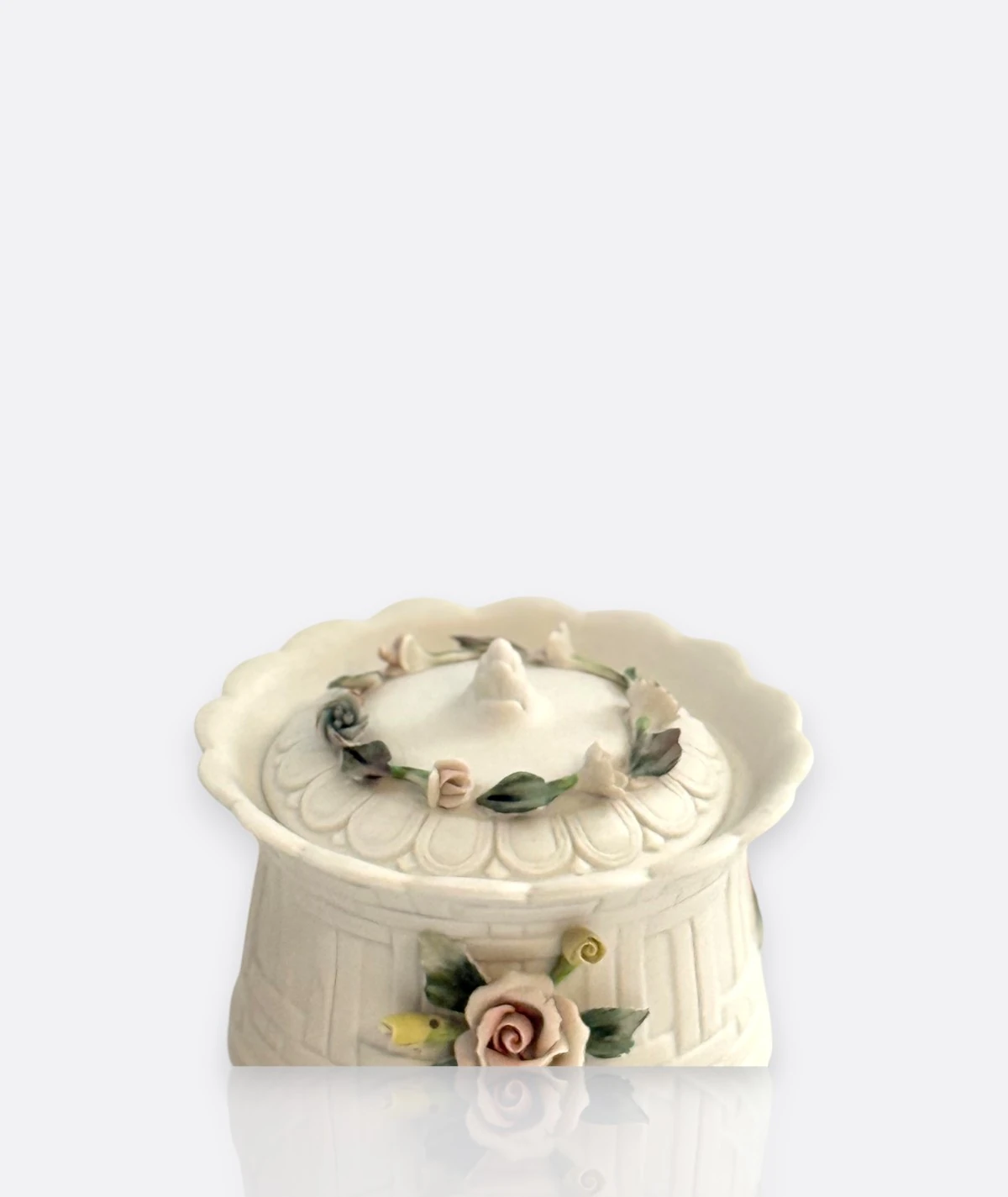 Capodimonte El İşçiliği Porselen Şekerlik Çifti – İtalya, 1950’ler