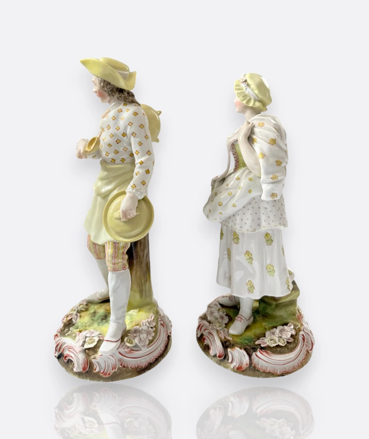 Rudolstadt Volkstedt Çoban Erkek ve Çoban Kız Figürleri – Almanya, 19. Yüzyıl Sonu