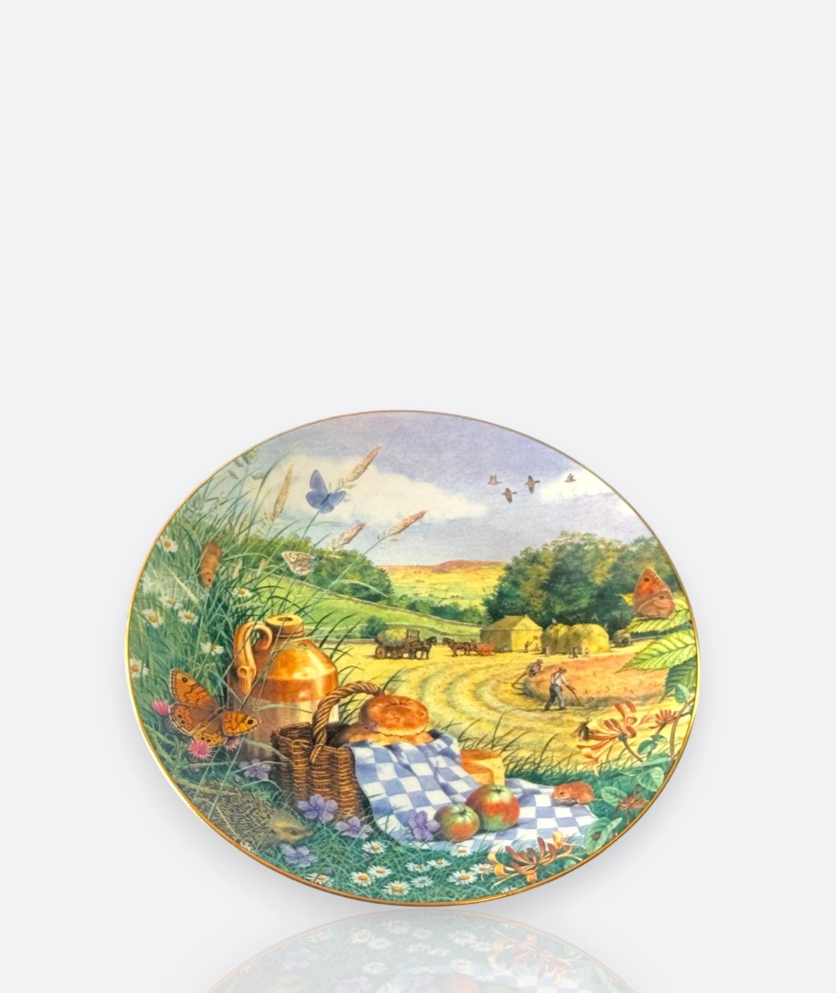 Royal Worcester – “Hay Harvest” (1988) All Creatures Great and Small Serisi – Temmuz Ayı
