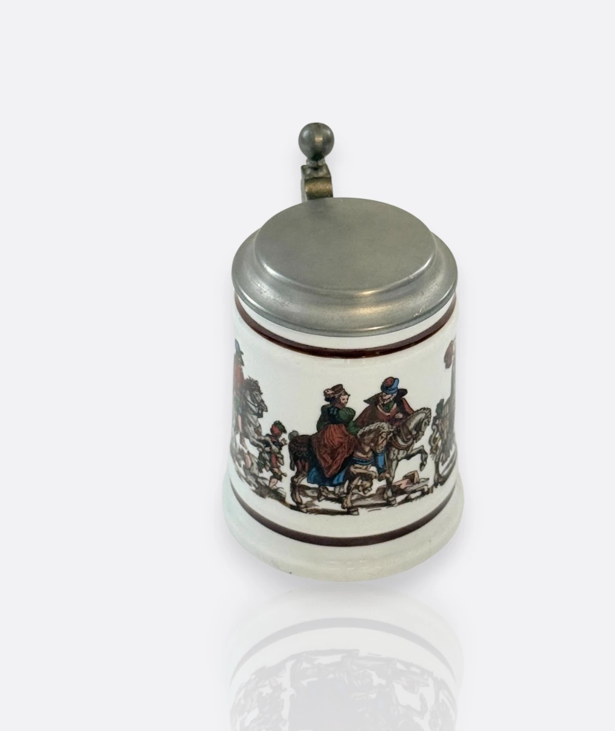 Jaeger Bavaria – El Dekorlu Kalay Kapaklı Alman Bira Kupası Tankart (1960’lar)