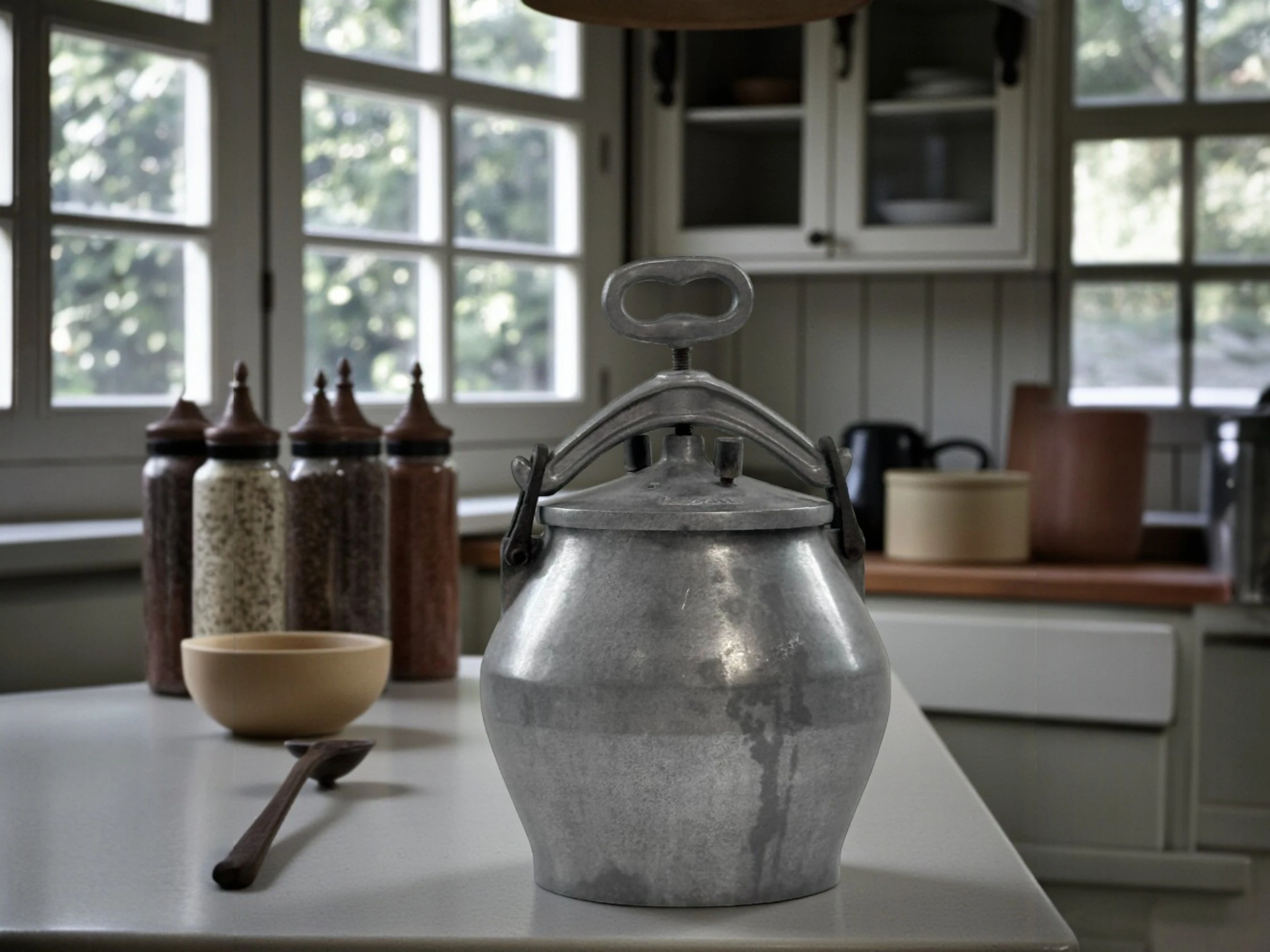 Antika Alüminyum Basınçlı Tencere – 1940’lar (Erken Düdüklü Tencere)