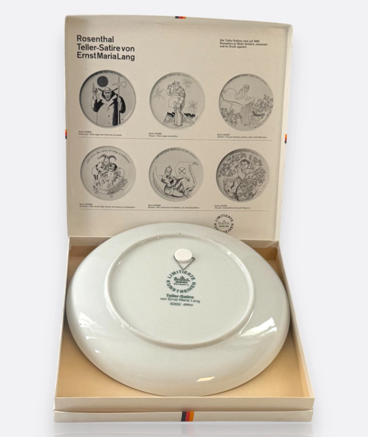 Rosenthal “Teller-Satire” – Ernst Maria Lang (Franz Josef Strauss) – Limitierte Edition Tabak