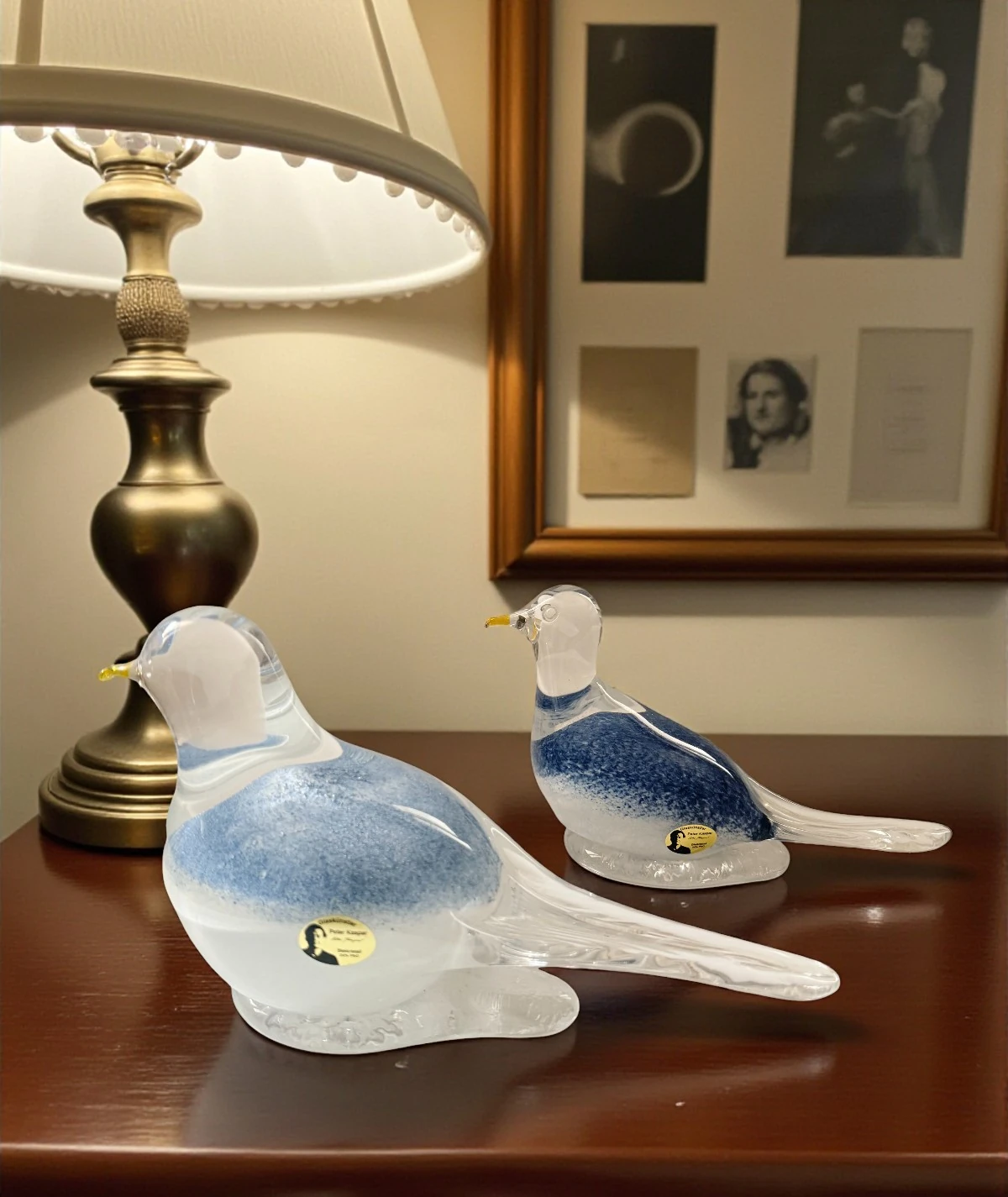 Peter Kaspar – Bohemya El Üfleme Cam Kuş Çifti (1980’ler)