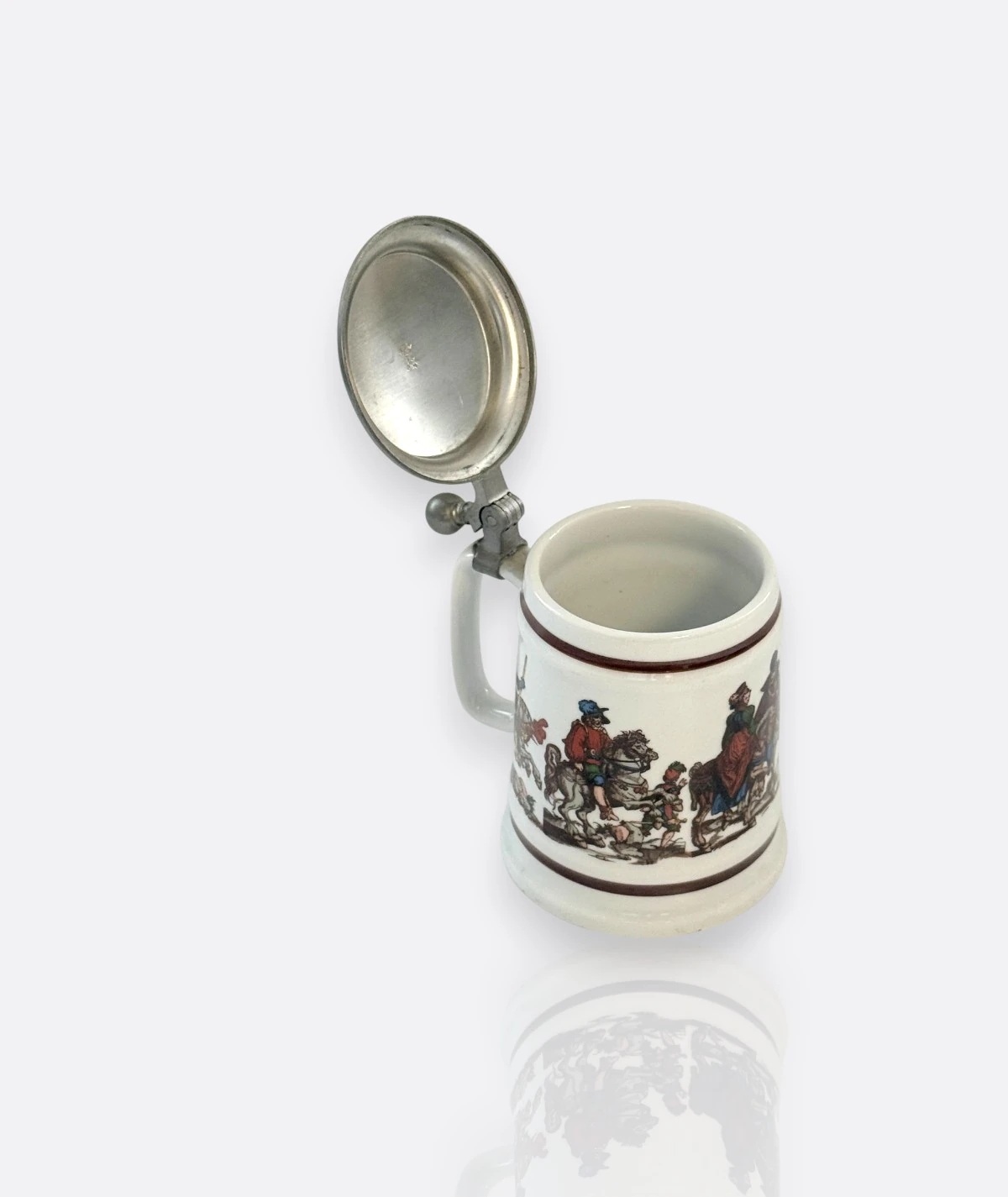 Jaeger Bavaria – El Dekorlu Kalay Kapaklı Alman Bira Kupası Tankart (1960’lar)