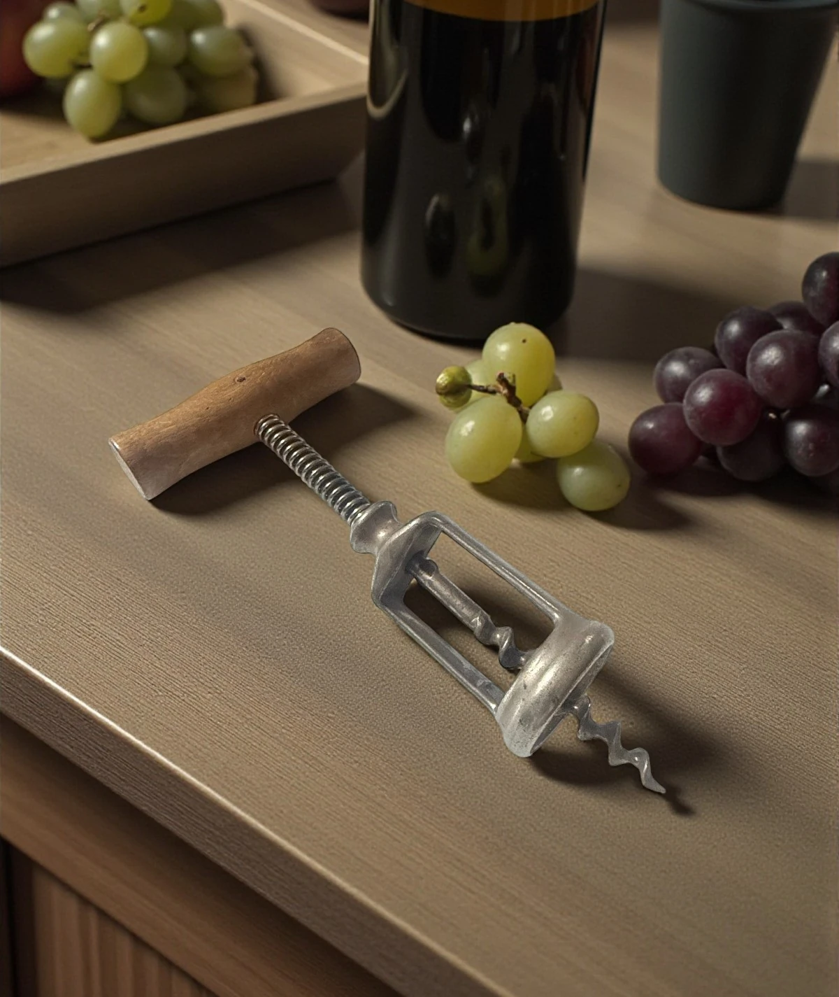 Antika Ahşap Saplı Tirbuşon – 19. Yüzyıl Sonu / 20. Yüzyıl Başları