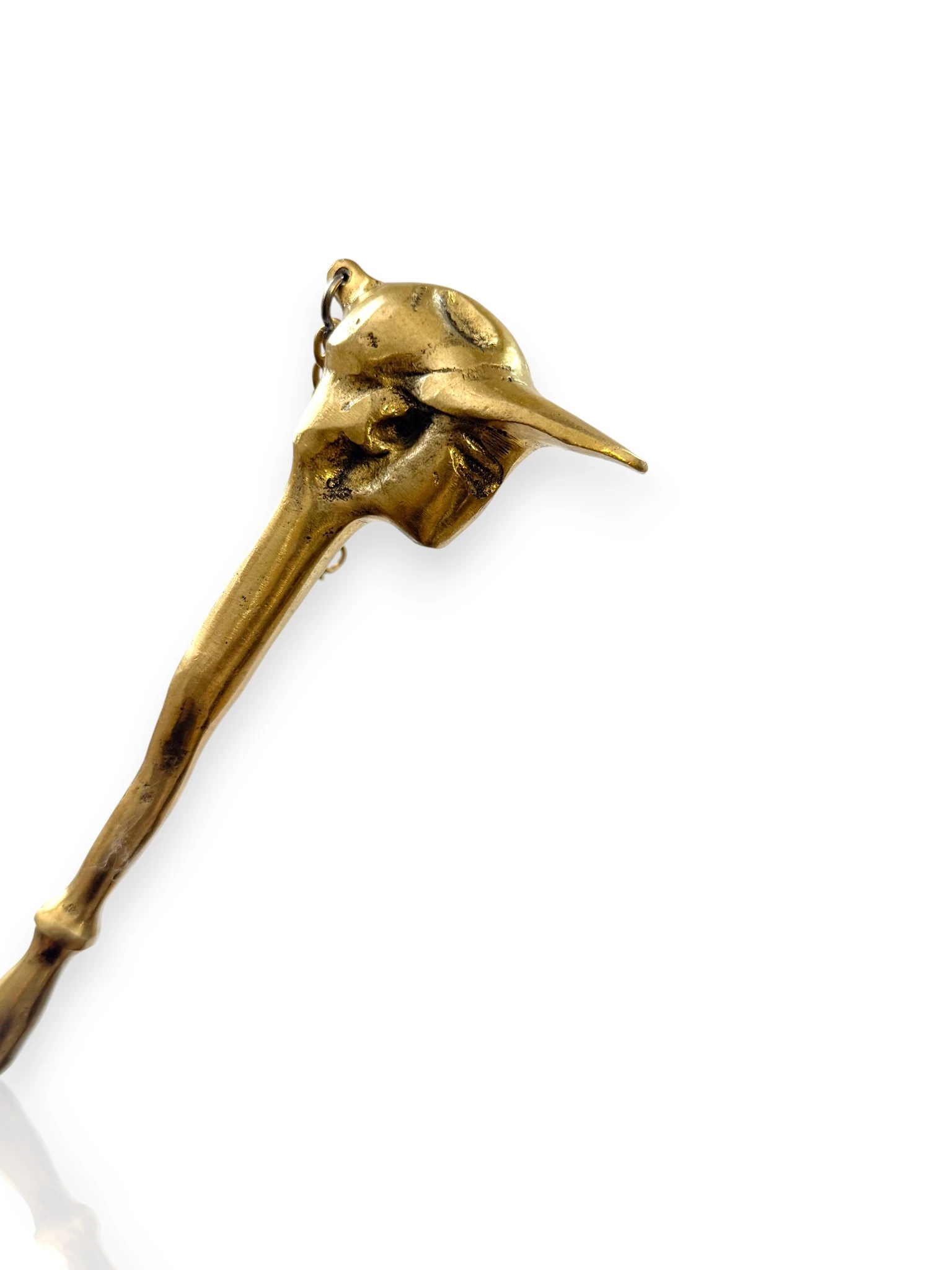 Şapkalı Adam Figürlü Pirinç Ayakkabı Çekeceği – Vintage Tarz