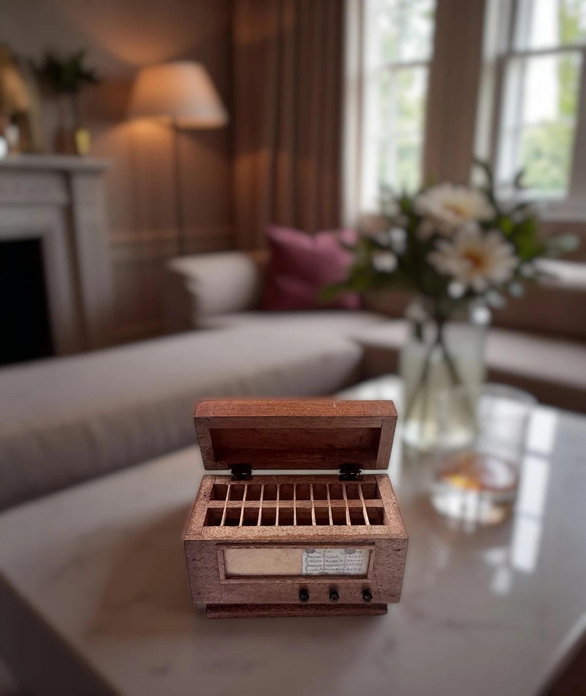 Radyo Formunda Ahşap Puro – Sigara Kutusu (1950’ler)