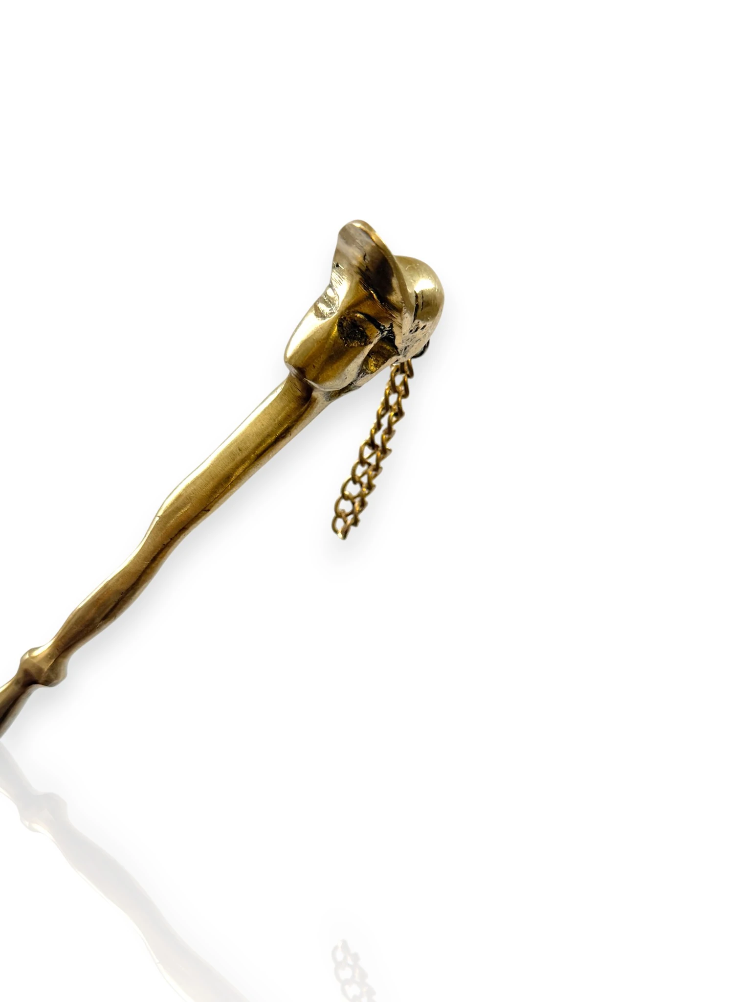 Şapkalı Adam Figürlü Pirinç Ayakkabı Çekeceği – Vintage Tarz