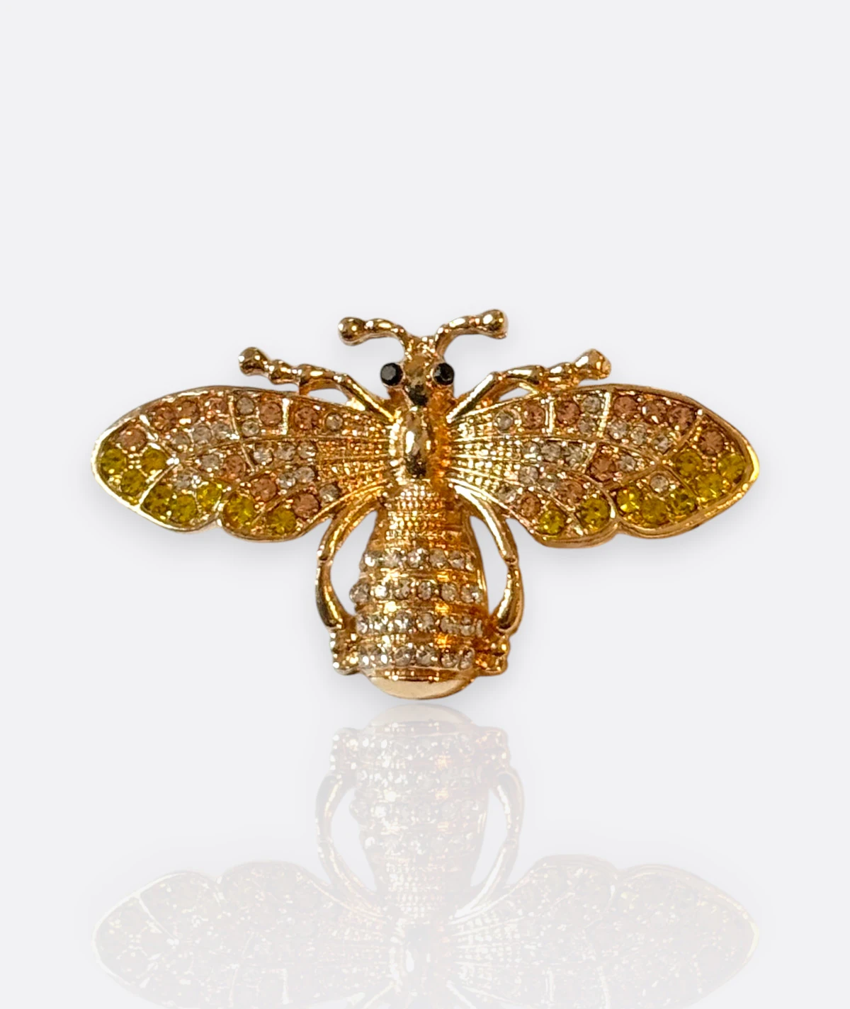 Altın Arı Broş – Taşlı Vintage Takı