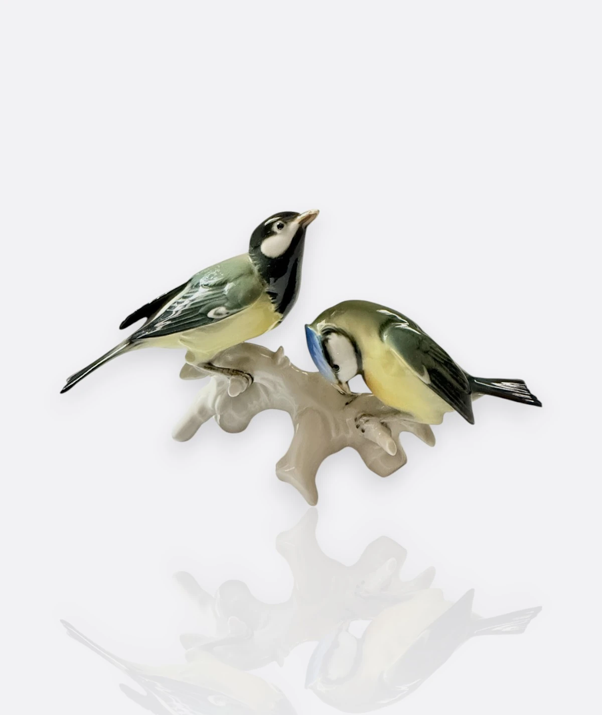 Volkstedt Thuringia Almanya – İki Kuşlu Porselen Figür, El Boyama (1950’ler)