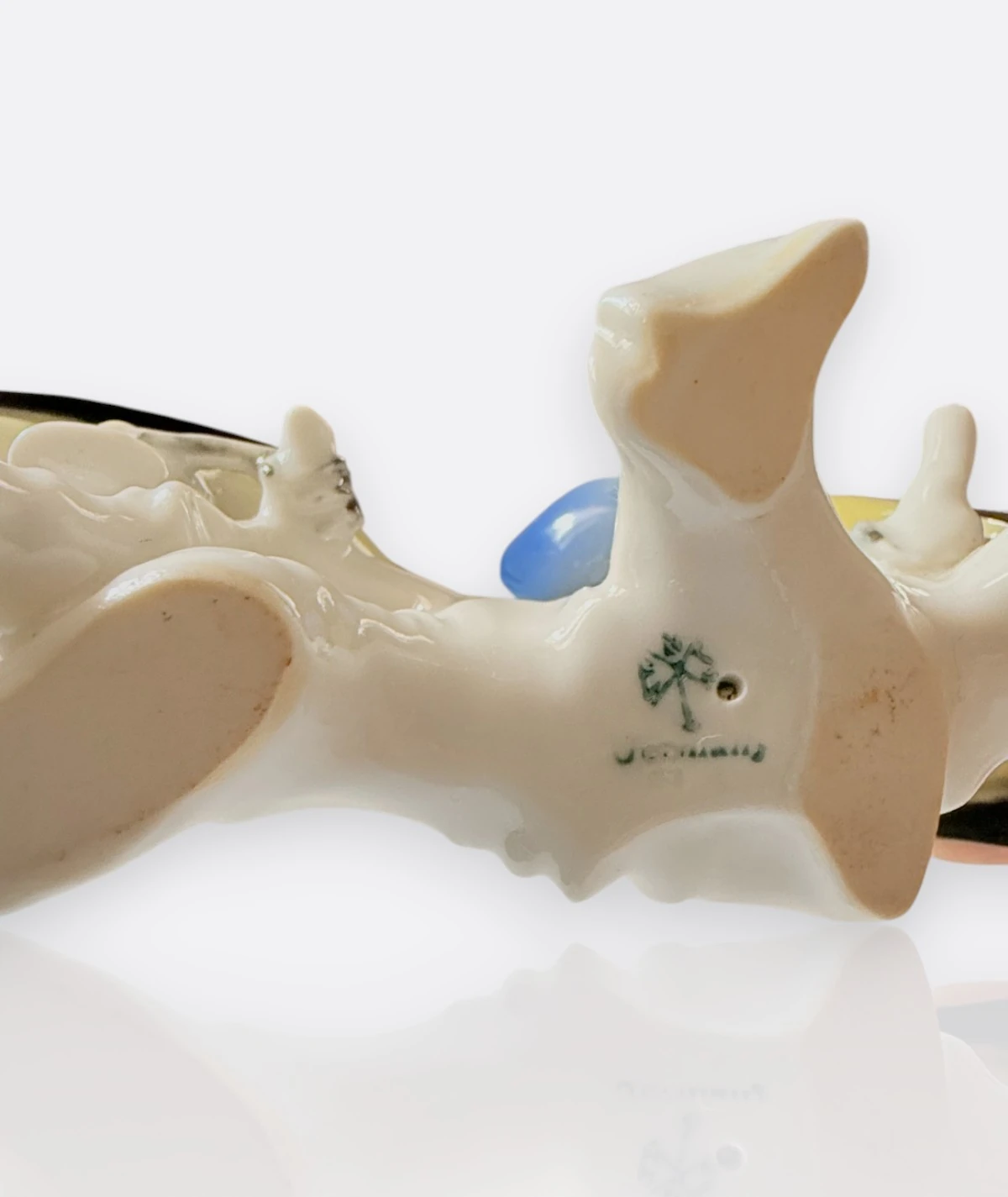 Volkstedt Thuringia Almanya – İki Kuşlu Porselen Figür, El Boyama (1950’ler)