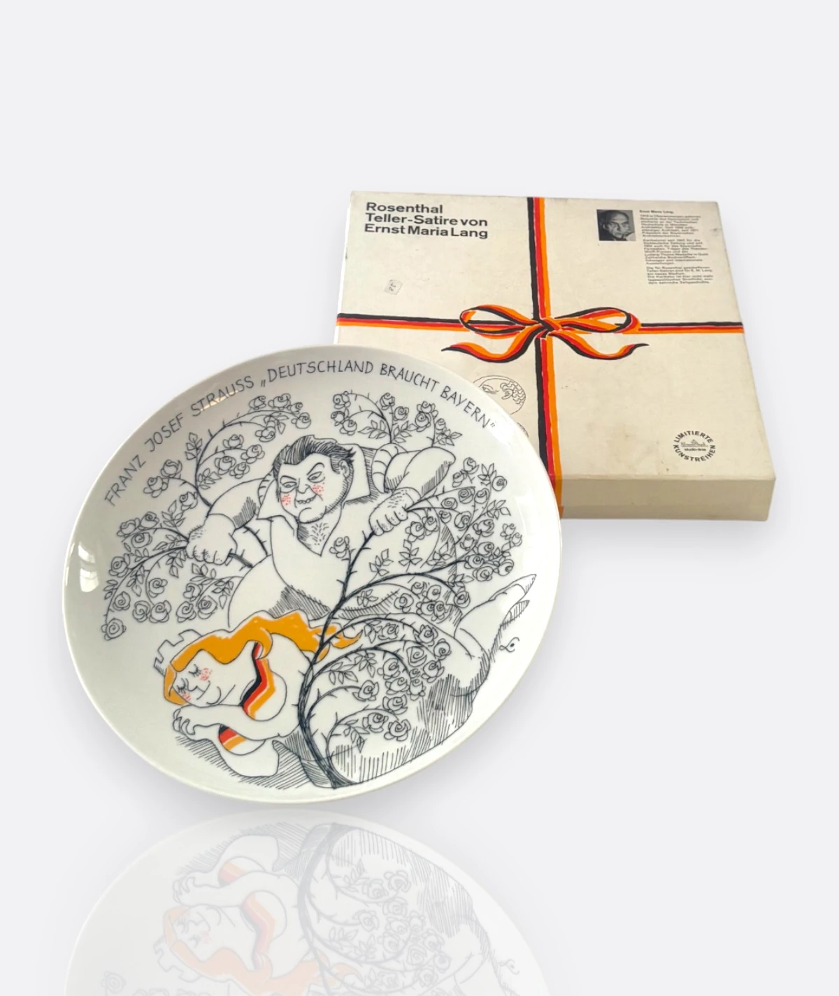 Rosenthal “Teller-Satire” – Ernst Maria Lang (Franz Josef Strauss) – Limitierte Edition Tabak