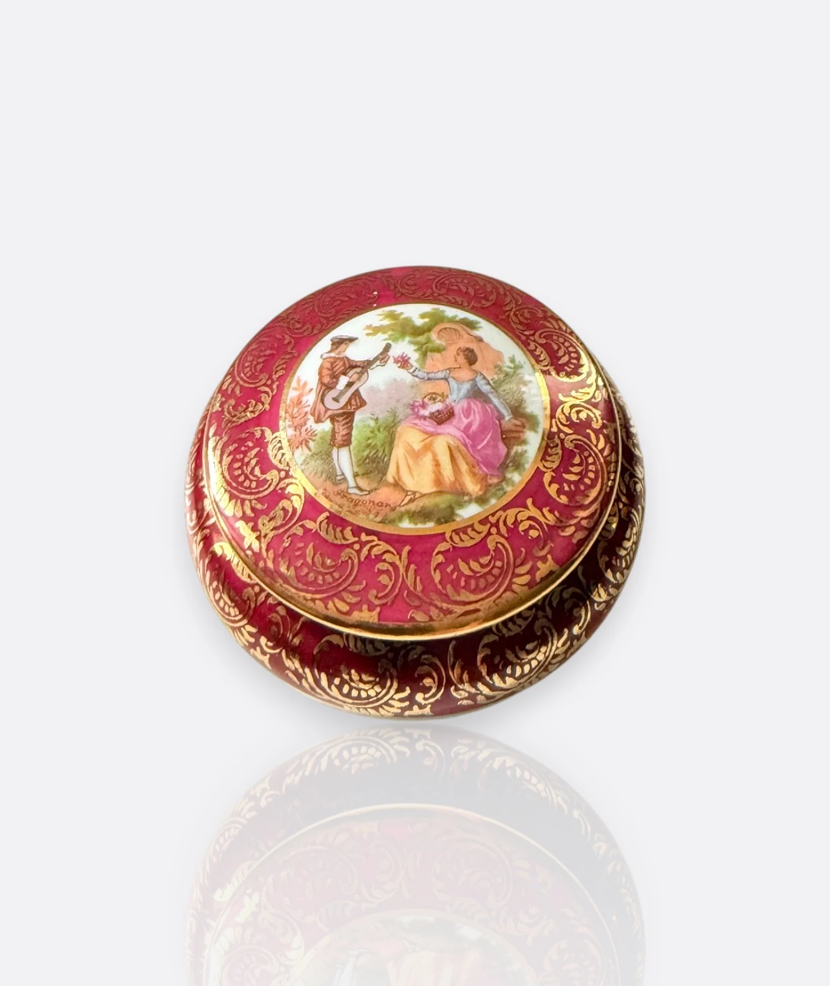 Limoges Porselen Kutusu (Fransa, 1950–1970) - La Reine 