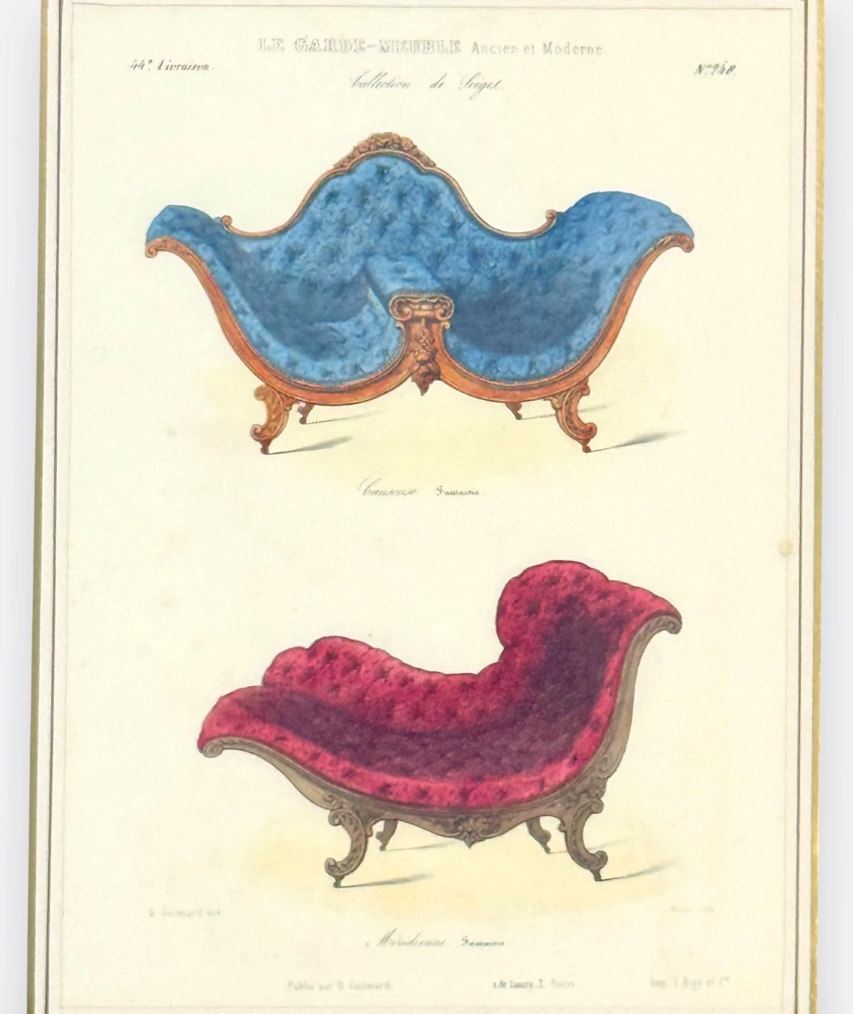 Le Garde-Meuble – Fransız Litograf Serisi 3'lü (19. Yüzyıl)