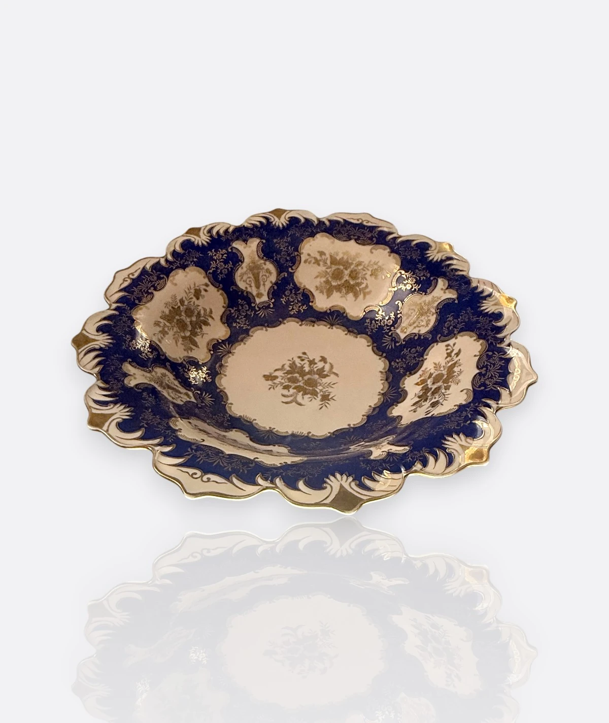 Noritake Japan – Kobalt Mavi ve Altın Varaklı Servis Kasesi (1950’ler)