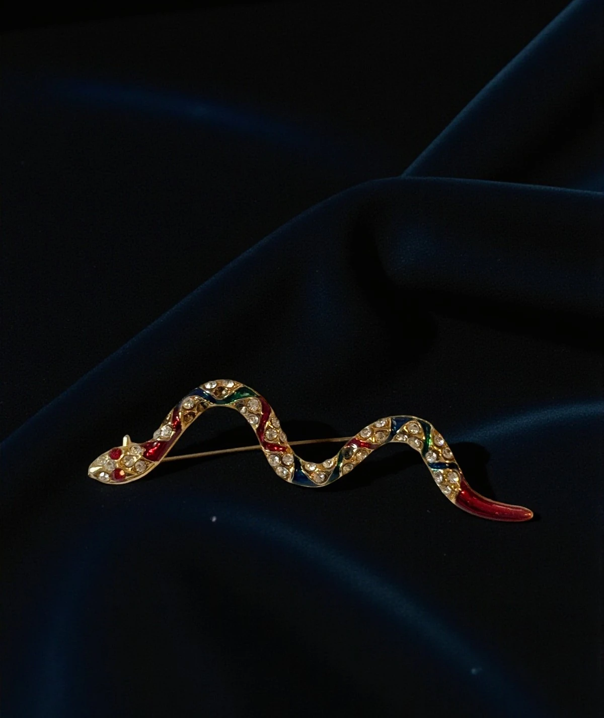 Yılan Broş –  Taş Detaylı Vintage Takı
