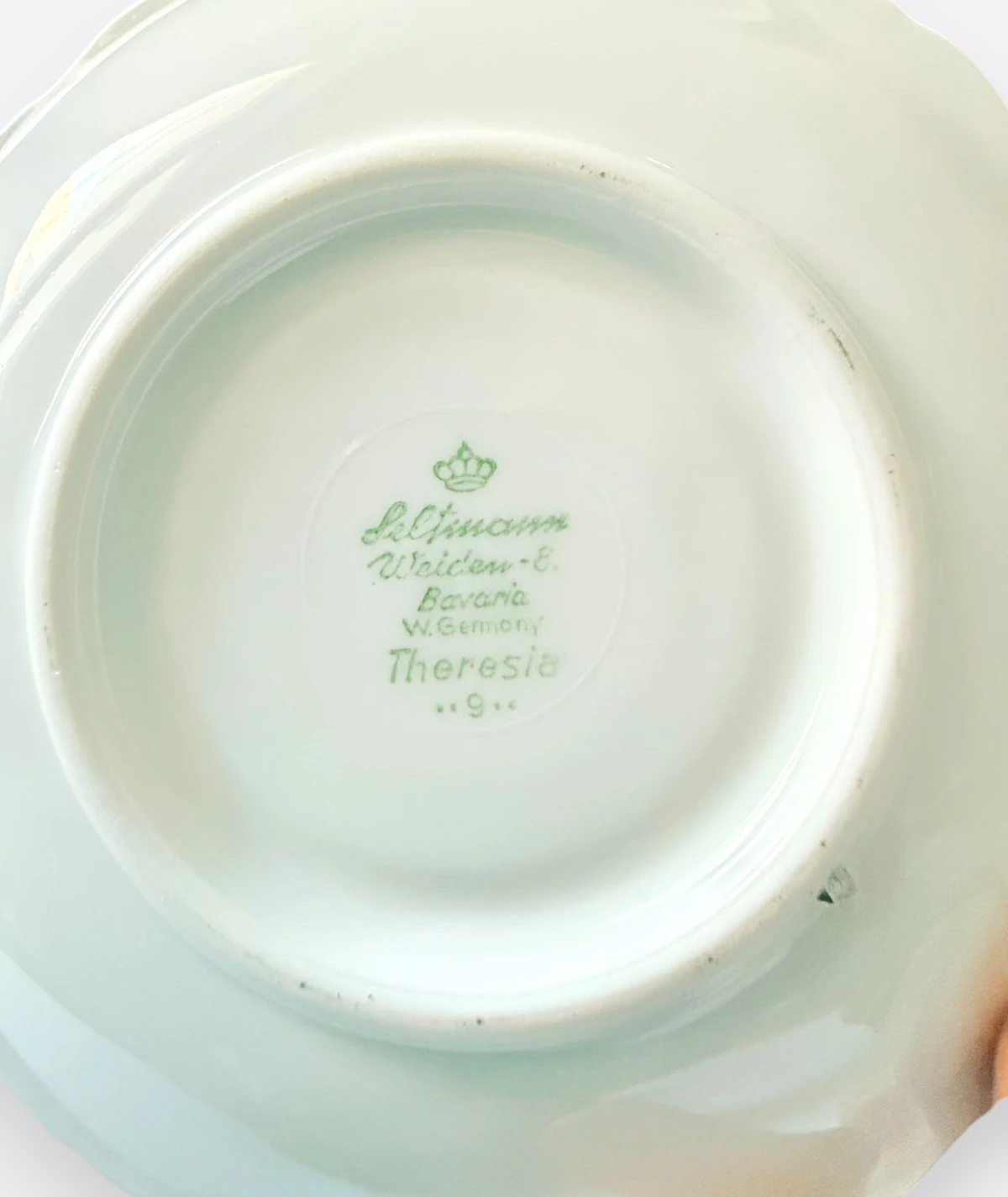 Leitmann Bavaria “Theresia” Kahve Fincan Takımı (2’li) – Mavi Beyaz Altın Yaldızlı Porselen, W. Germany