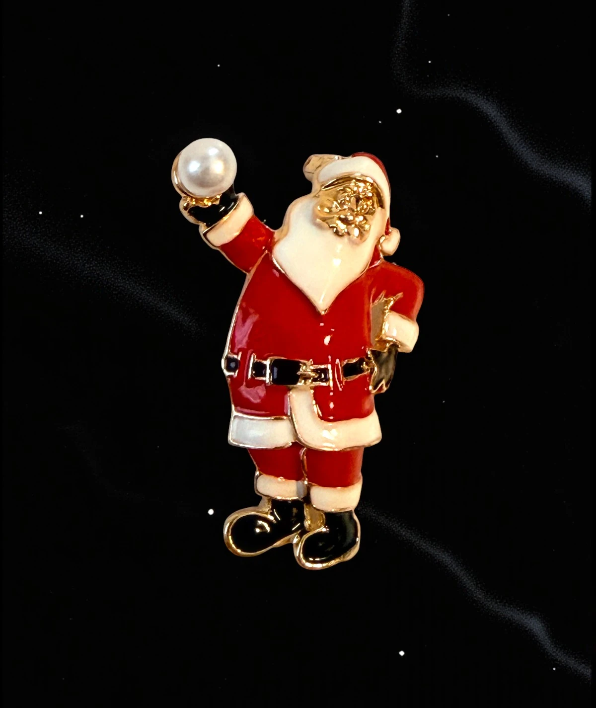 Noel Baba Figürlü Mine Broş – Yılbaşı Temalı