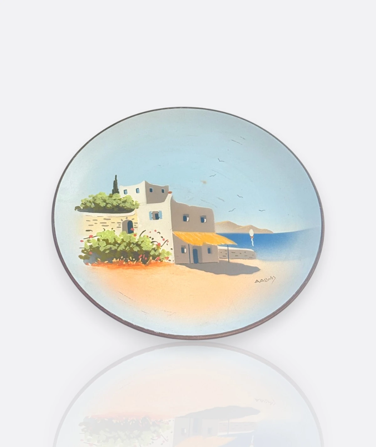 Adonis – Yunan El Boyaması Seramik Duvar Tabağı (1970’ler)