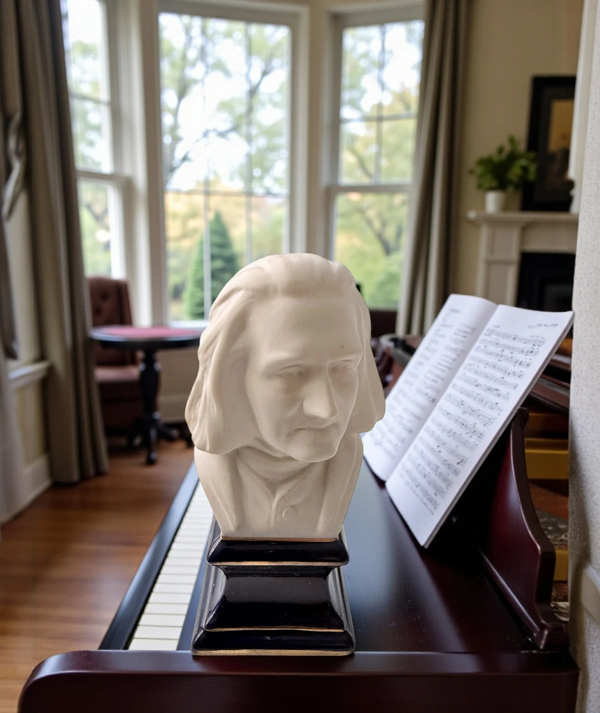 Porcelaines Tharaud Limoges “Franz Liszt” Büstü – Fransız Porselen Koleksiyon Serisi
