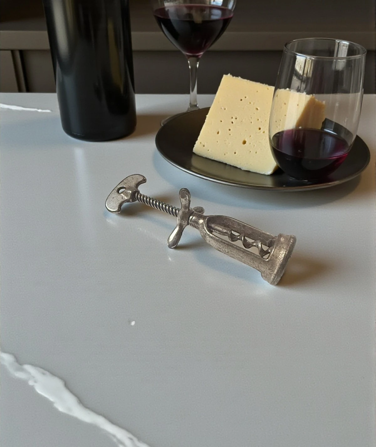 Antika Mekanizmalı Metal Tirbuşon – 1920’ler, Avrupa (Winged or Self-Pulling Corkscrew)