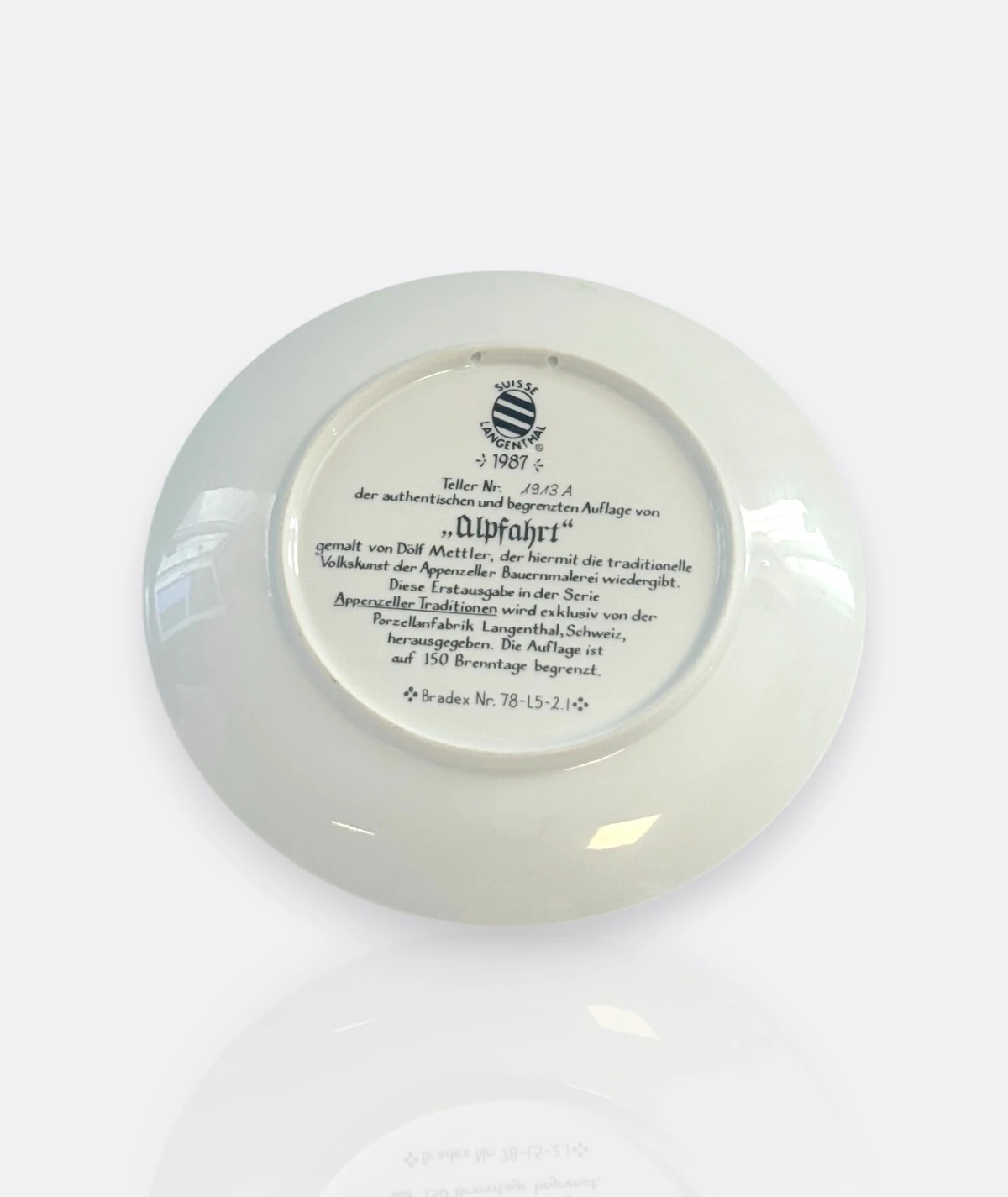 Langenthal “Alpfahrt” Koleksiyon Tabağı (1981)