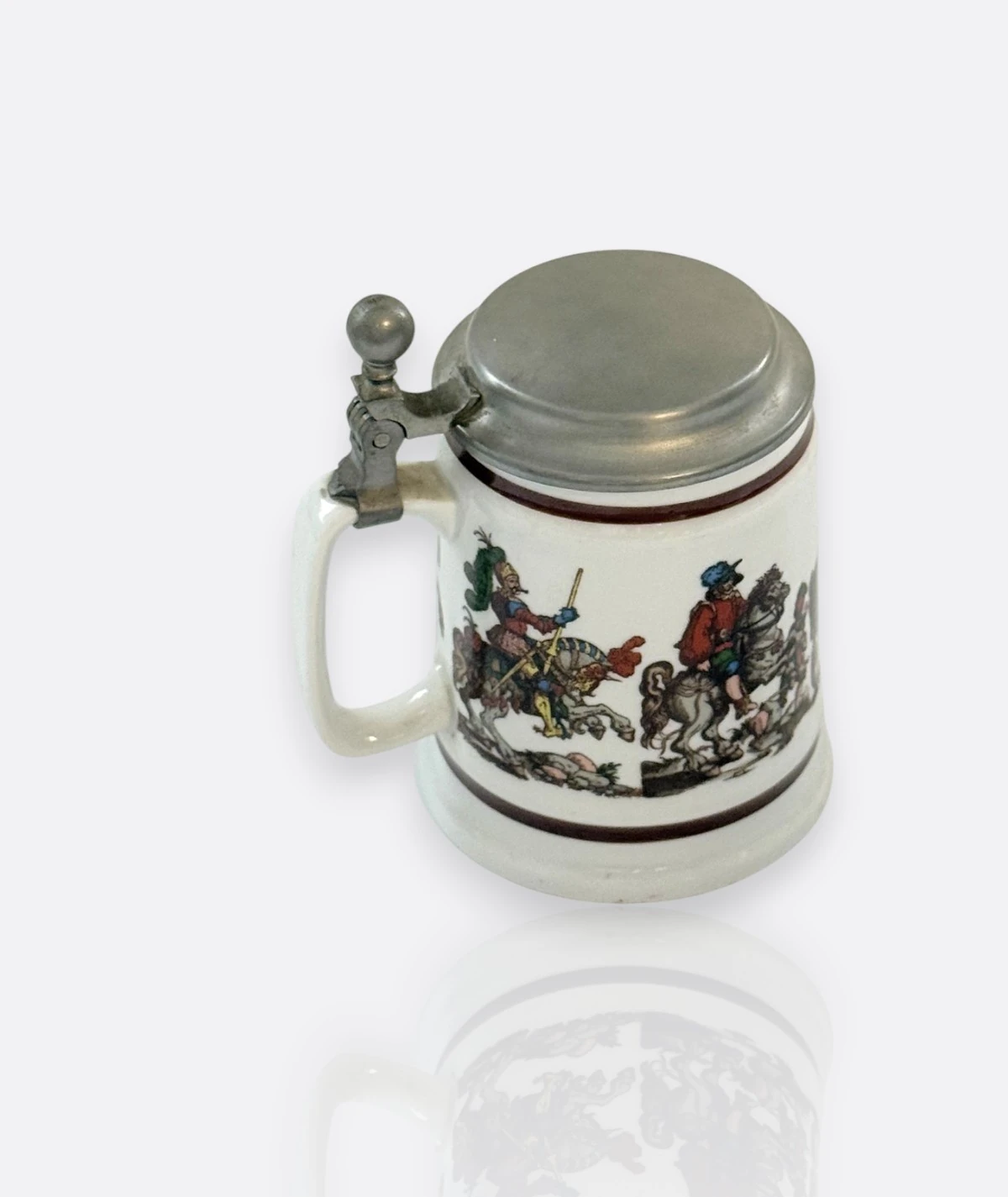 Jaeger Bavaria – El Dekorlu Kalay Kapaklı Alman Bira Kupası Tankart (1960’lar)