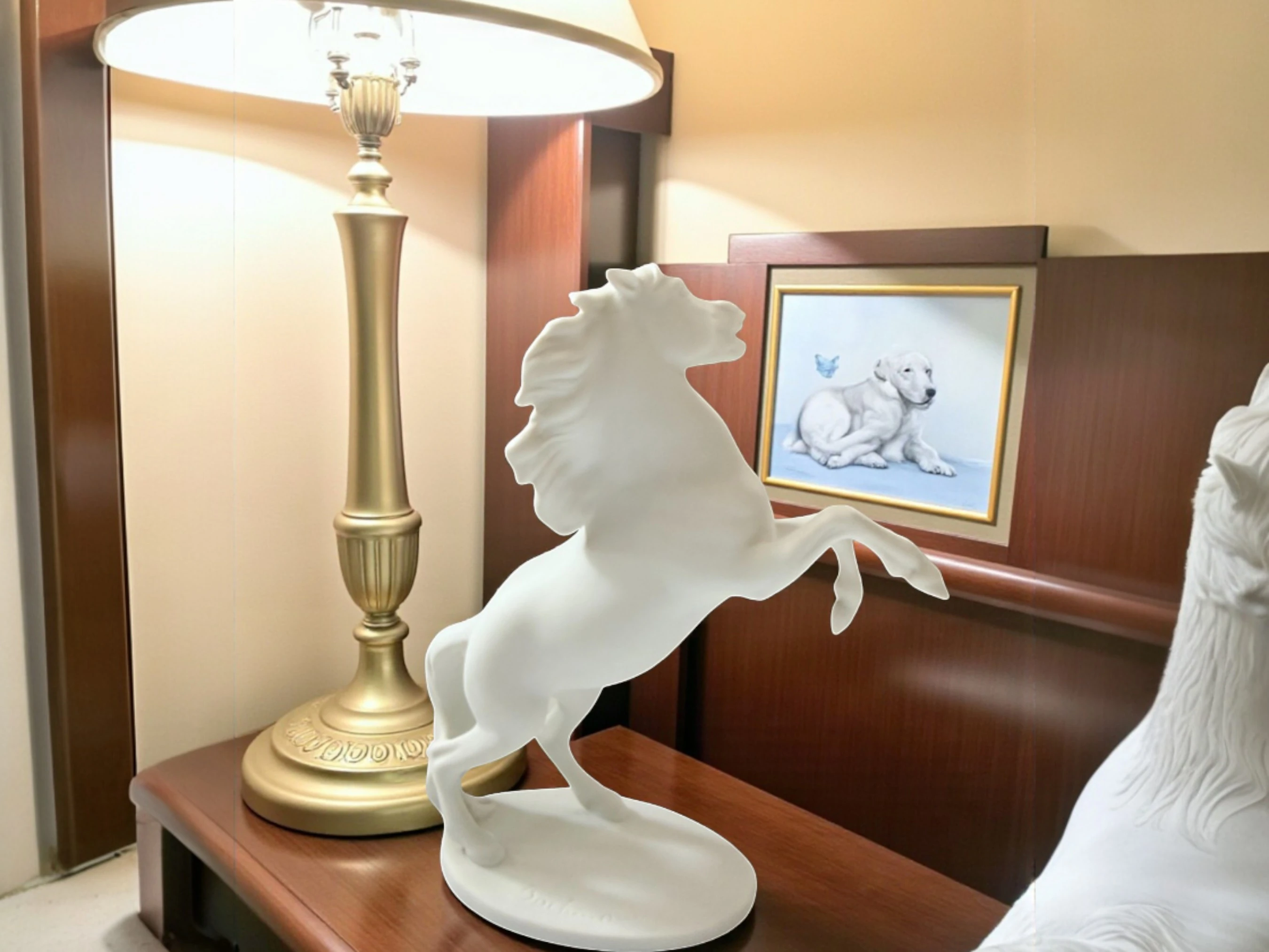 Kaiser Porzellan – “Rearing Horse” Boeckmann İmzalı Bisque Porselen Figür (Almanya, 20. Yüzyıl Ortası)