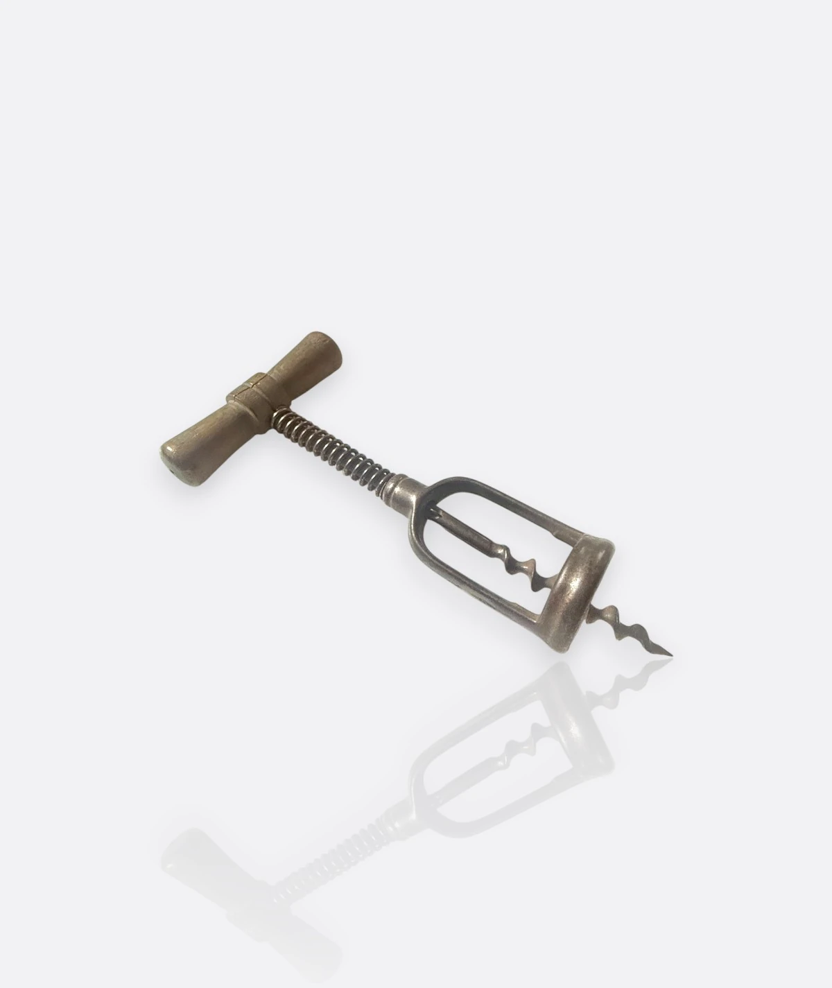 Antika Tam Metal Tirbuşon – Erken 20. Yüzyıl Fransız / Alman Şarap Açacağı (Cage Type)