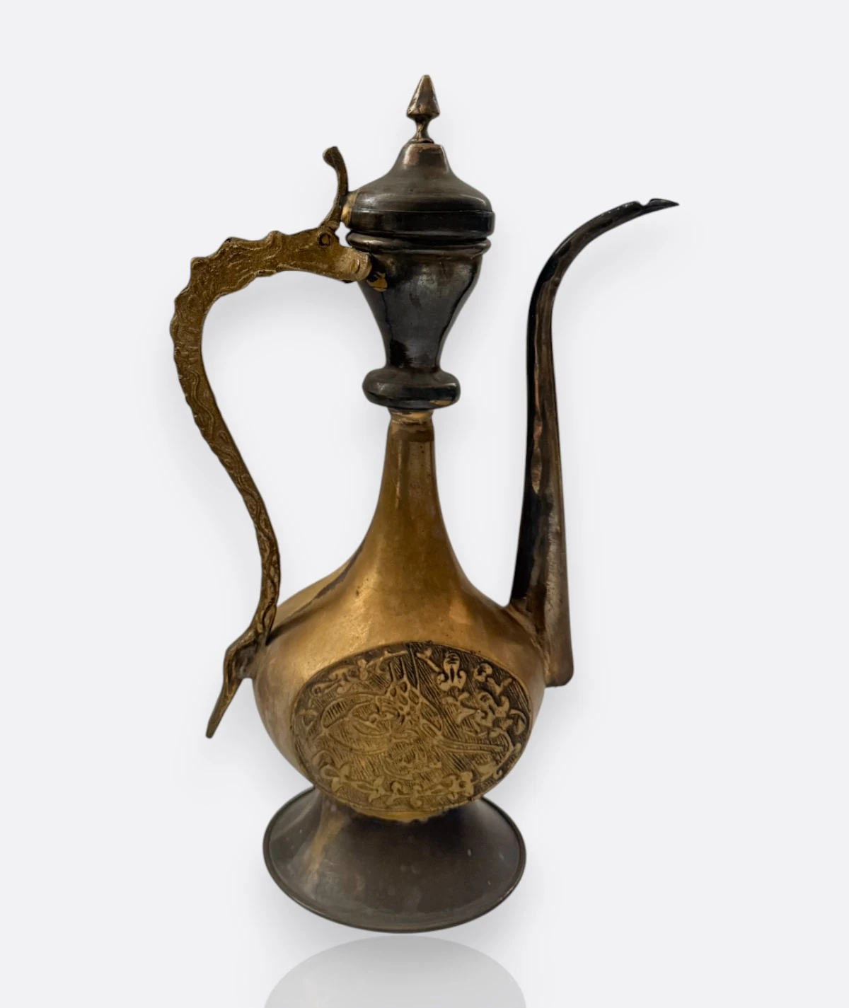 Osmanlı  Pirinç İbrik Çifti – El İşçiliği Gravürlü