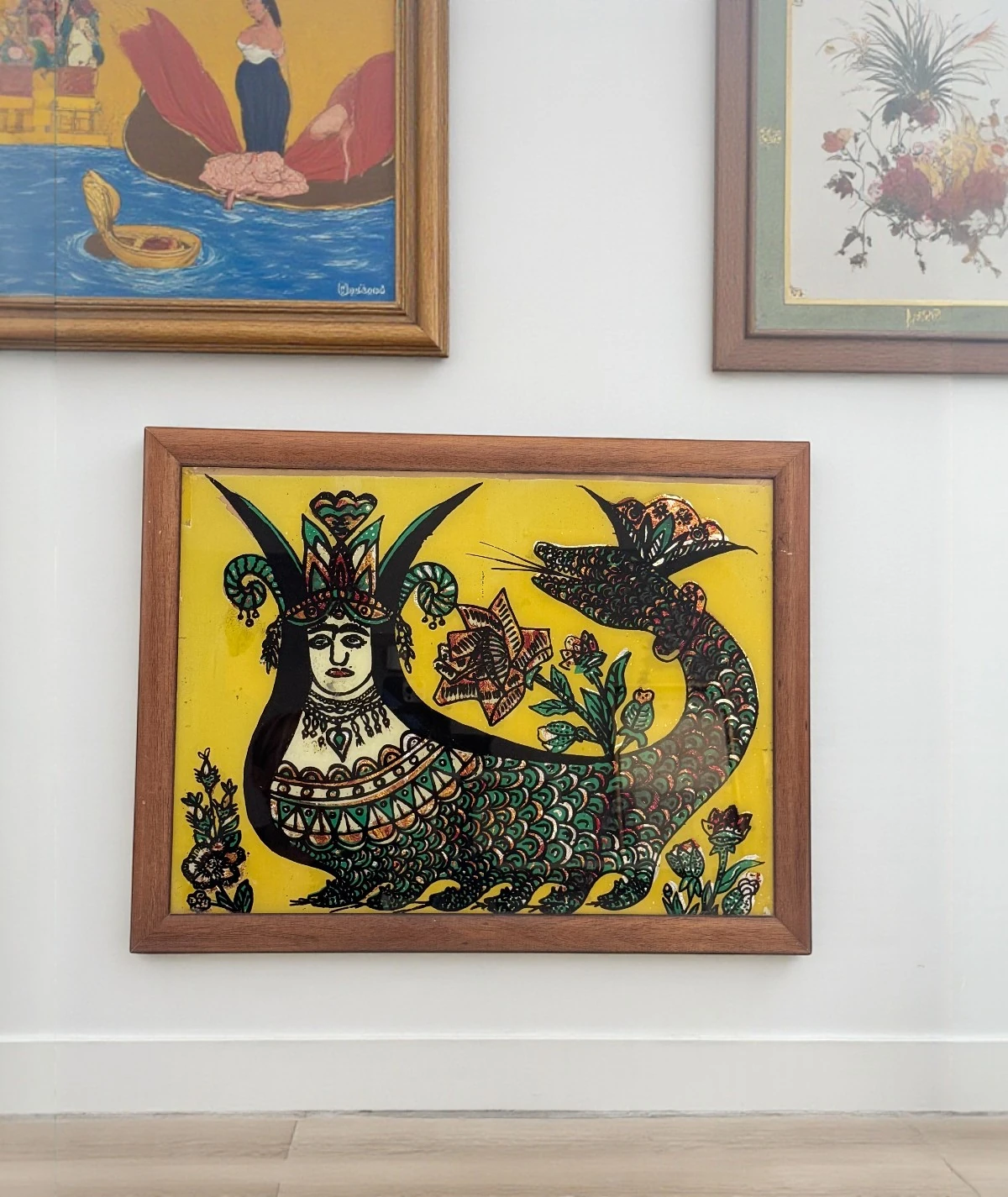 Cam Altı Şahmeran Tablosu – 20. Yüzyıl Anadolu Halk Sanatı