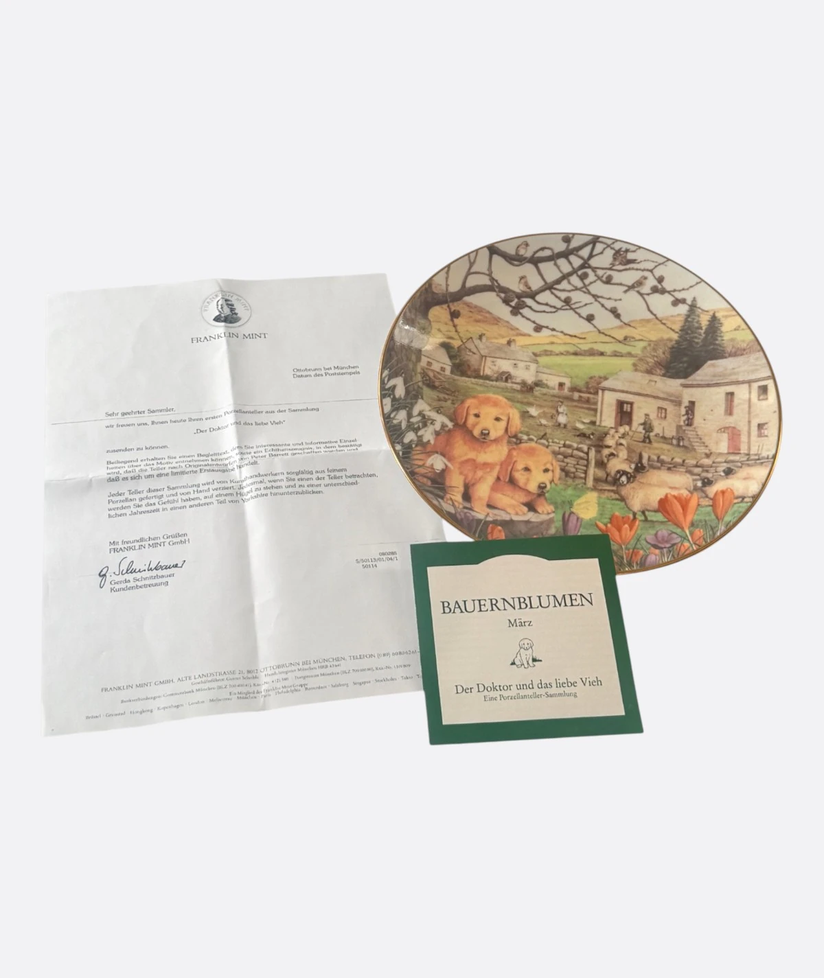 Franklin Mint “Barnyard Blooms” – 1987 Limited Edition Bone China Tabak