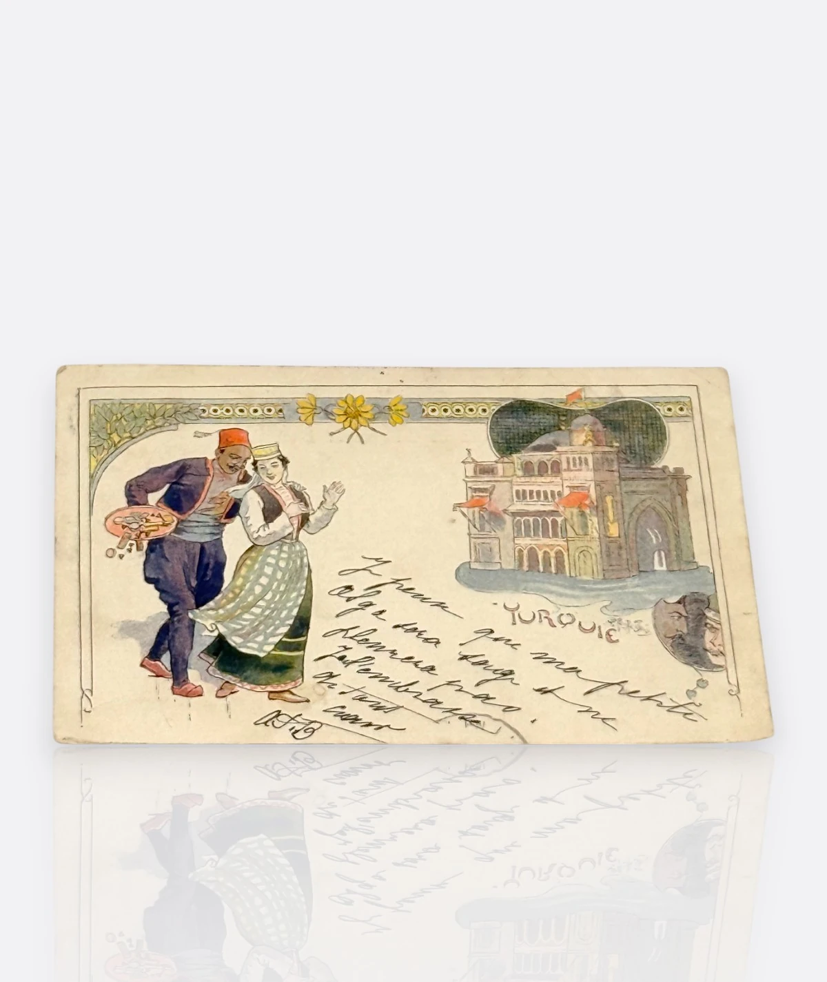 Osmanlı Temalı Fransız Kartpostalı – “Turquie”, 1906 Damgalı