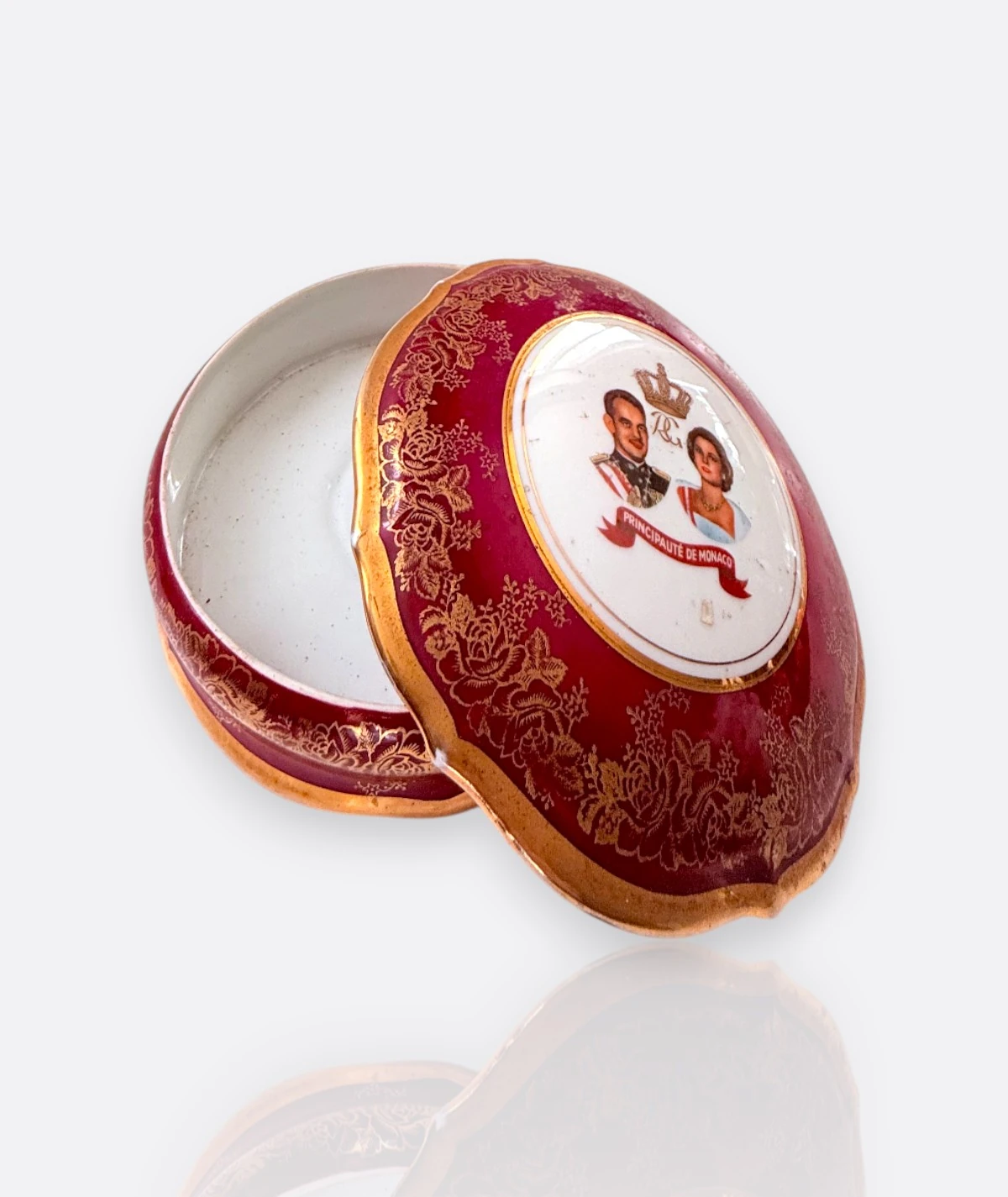 Limoges France “Principauté de Monaco” Grace Kelly & Prens Rainier III Koleksiyon Porselen Kutu