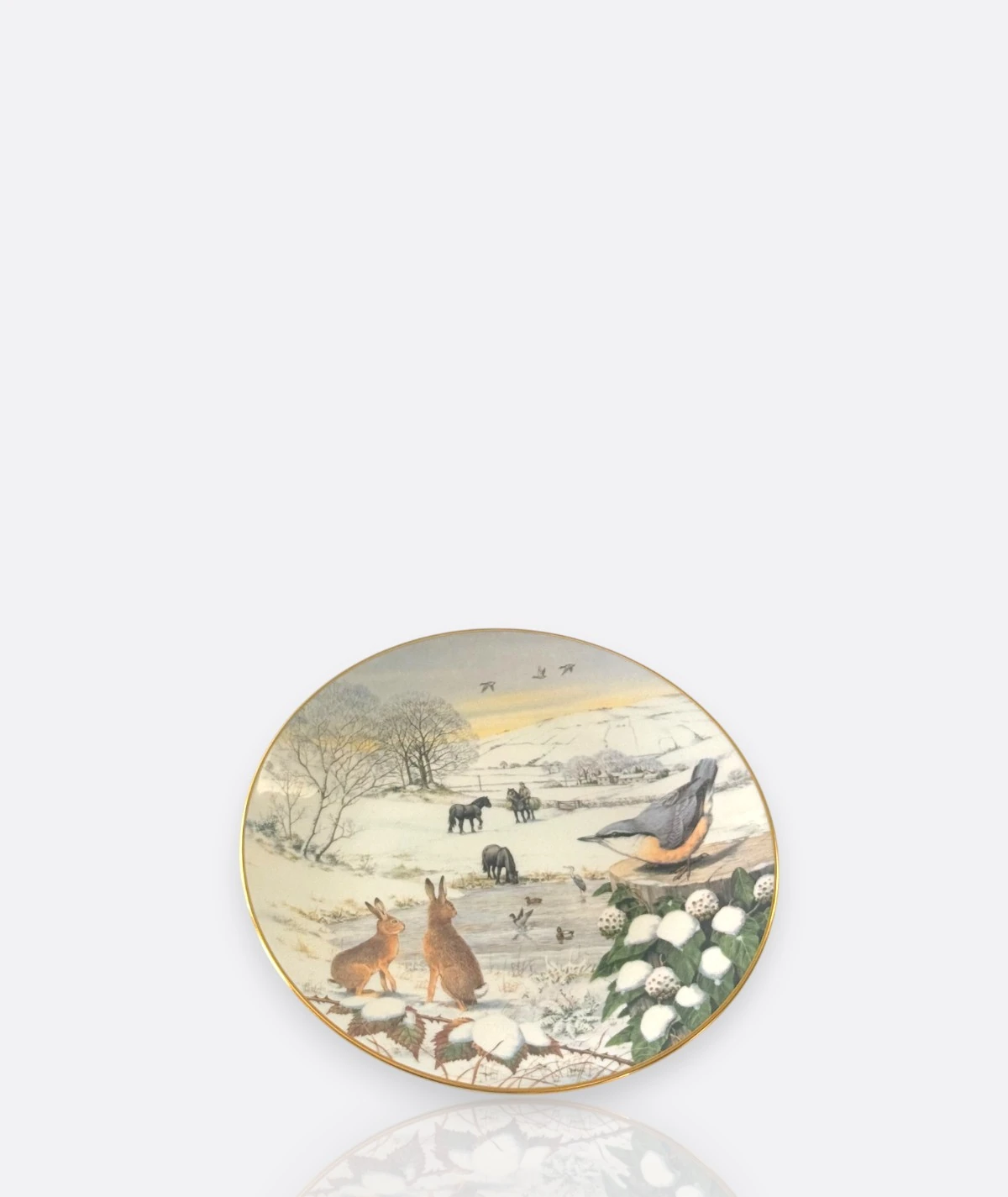 Royal Worcester – “Snowy Dale” (1987) All Creatures Great and Small Serisi – Şubat Ayı