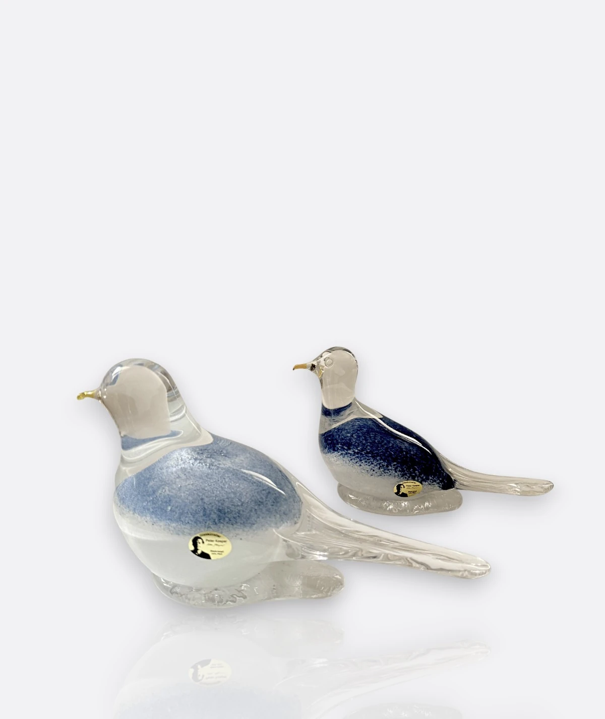 Peter Kaspar – Bohemya El Üfleme Cam Kuş Çifti (1980’ler)