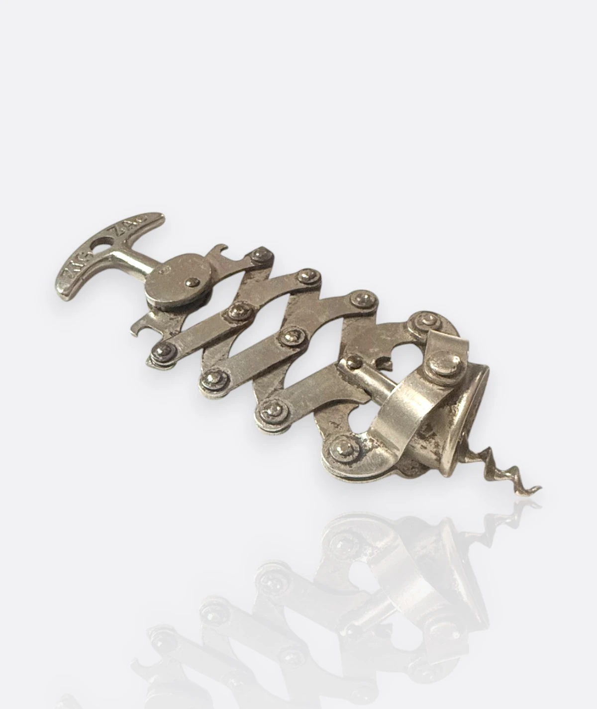 Antika Mekanik Orijinal “ZIG-ZAG” Mekanik Tirbuşon – Fransız Patentli Model, 1930’lar