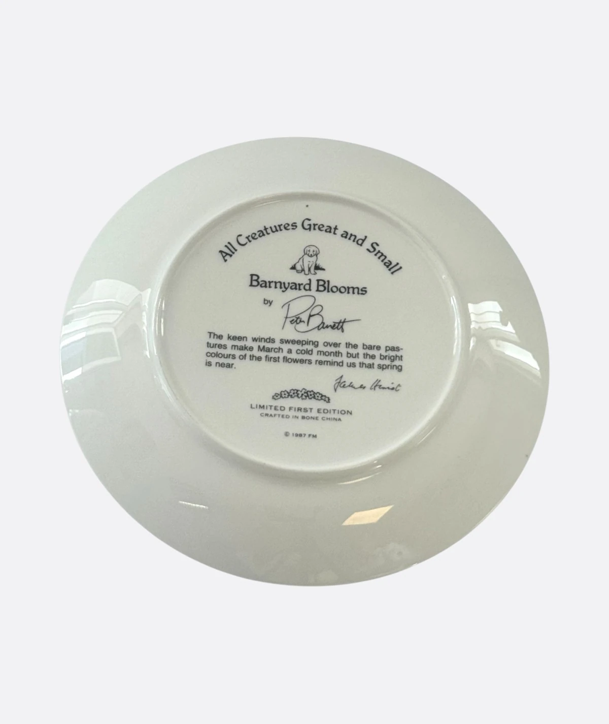 Franklin Mint “Barnyard Blooms” – 1987 Limited Edition Bone China Tabak