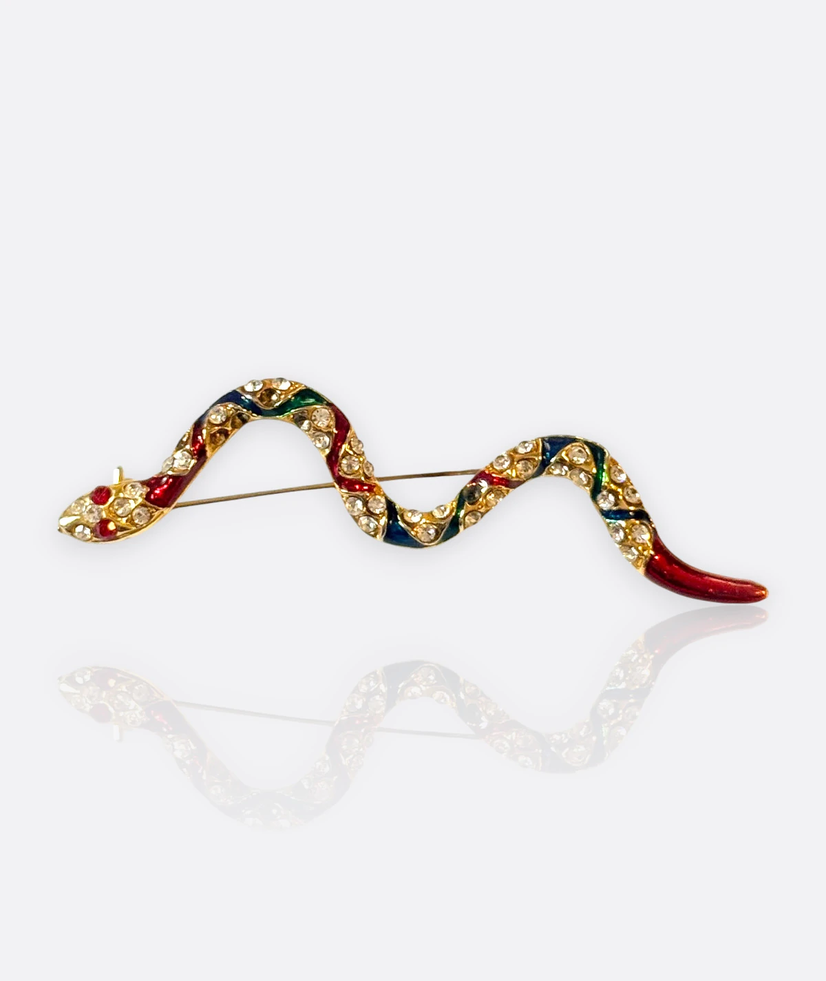 Yılan Broş –  Taş Detaylı Vintage Takı