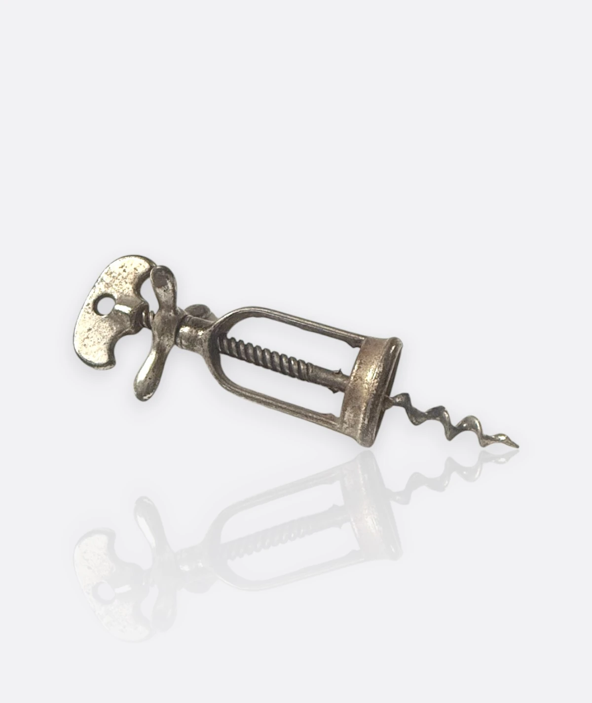 Antika Mekanizmalı Metal Tirbuşon – 1920’ler, Avrupa (Winged or Self-Pulling Corkscrew)