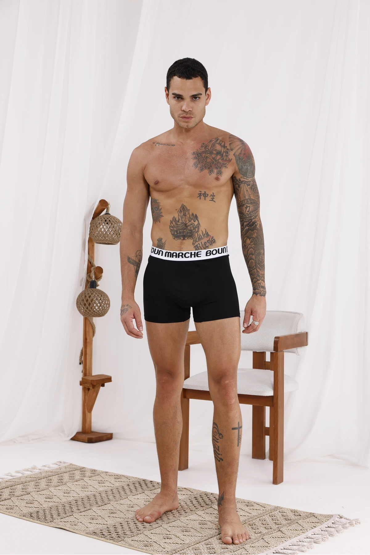 Erkek Boxer Likralı Premium 6'lı Kutu 