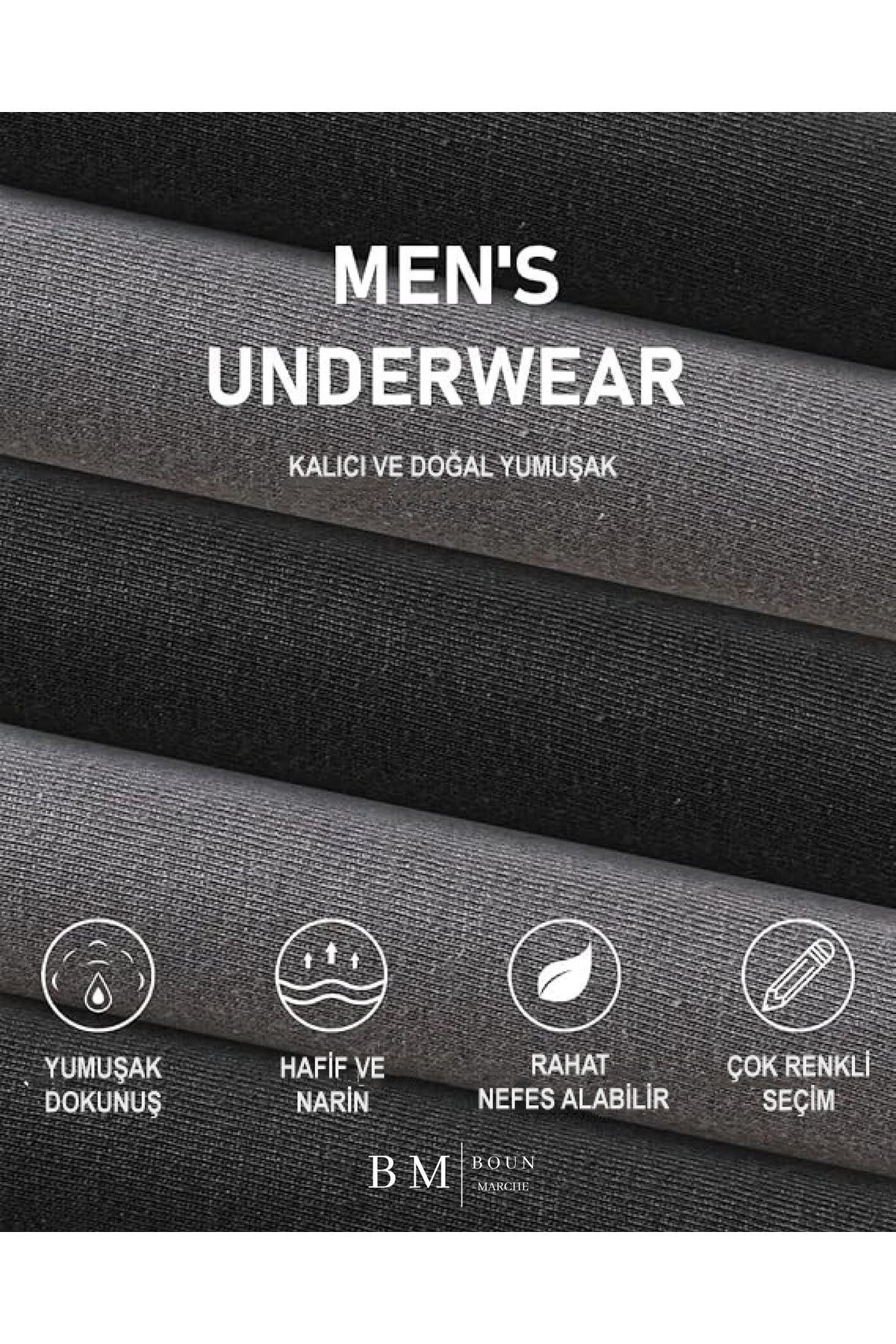 Erkek Boxer Likralı Premium 3'Lü Kutu 