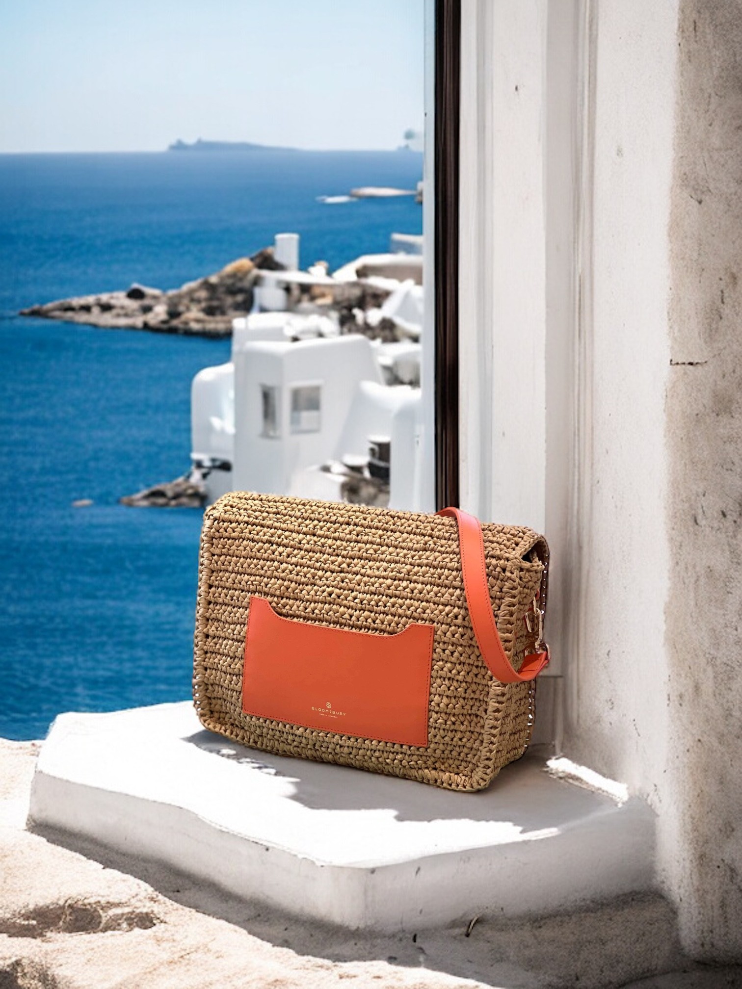 Sun Therapy Straw & Leather Bag