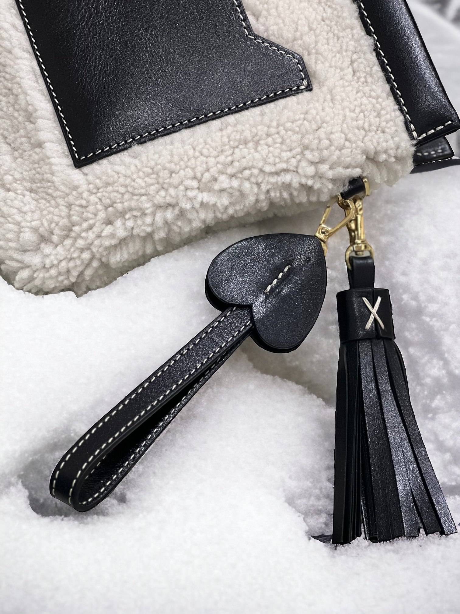 Corviglia Shearling Siyah Portföy Çanta