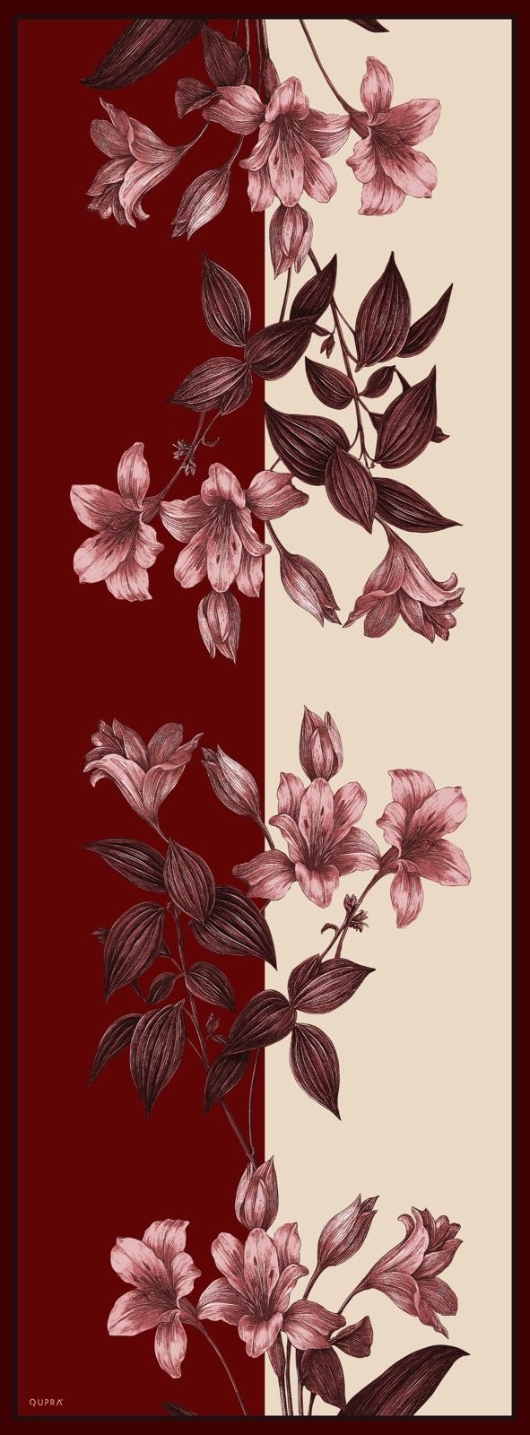 Lily Bordo Yün İpek Şal