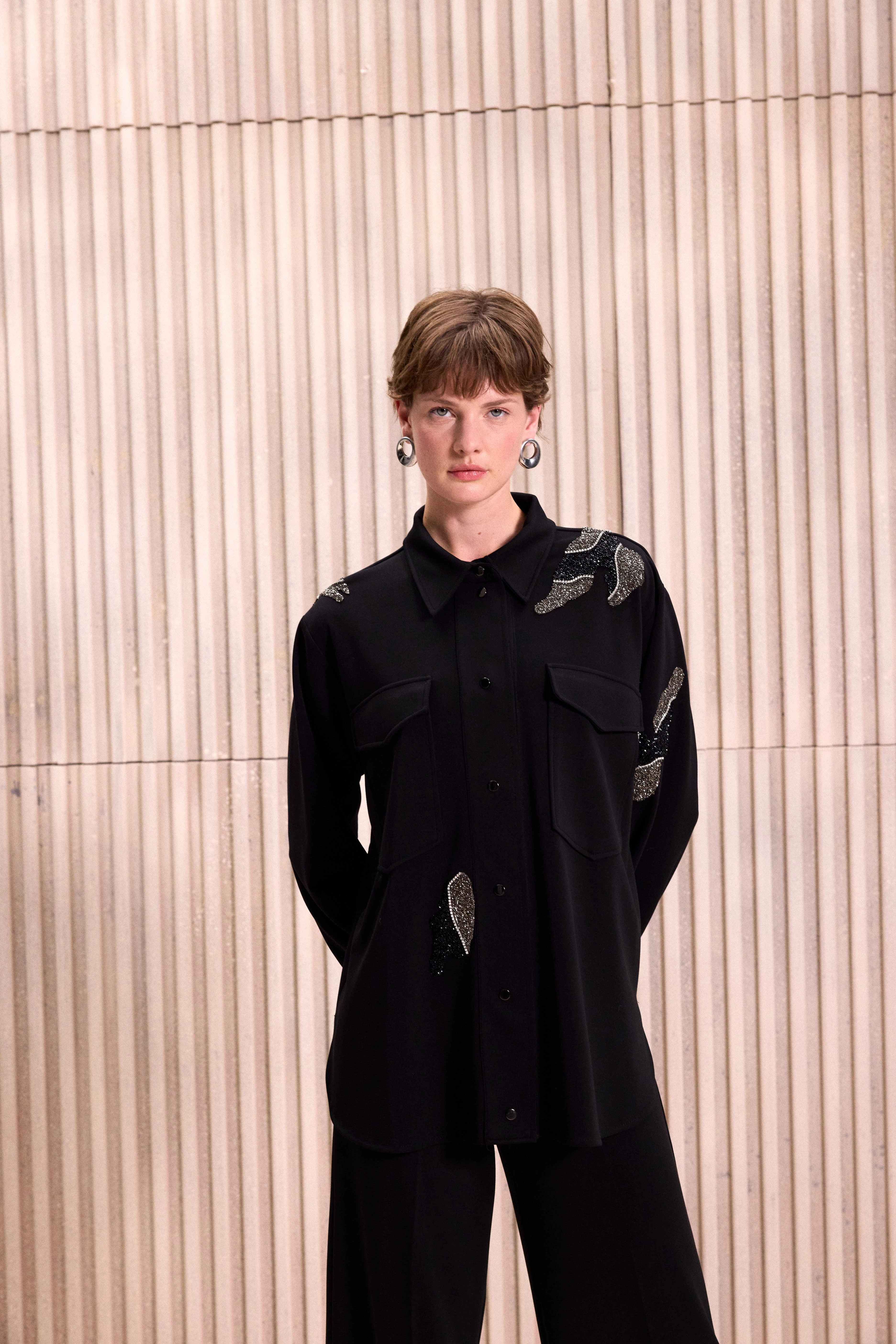 Sırtı Pilise Detaylı Modal Örme Takım