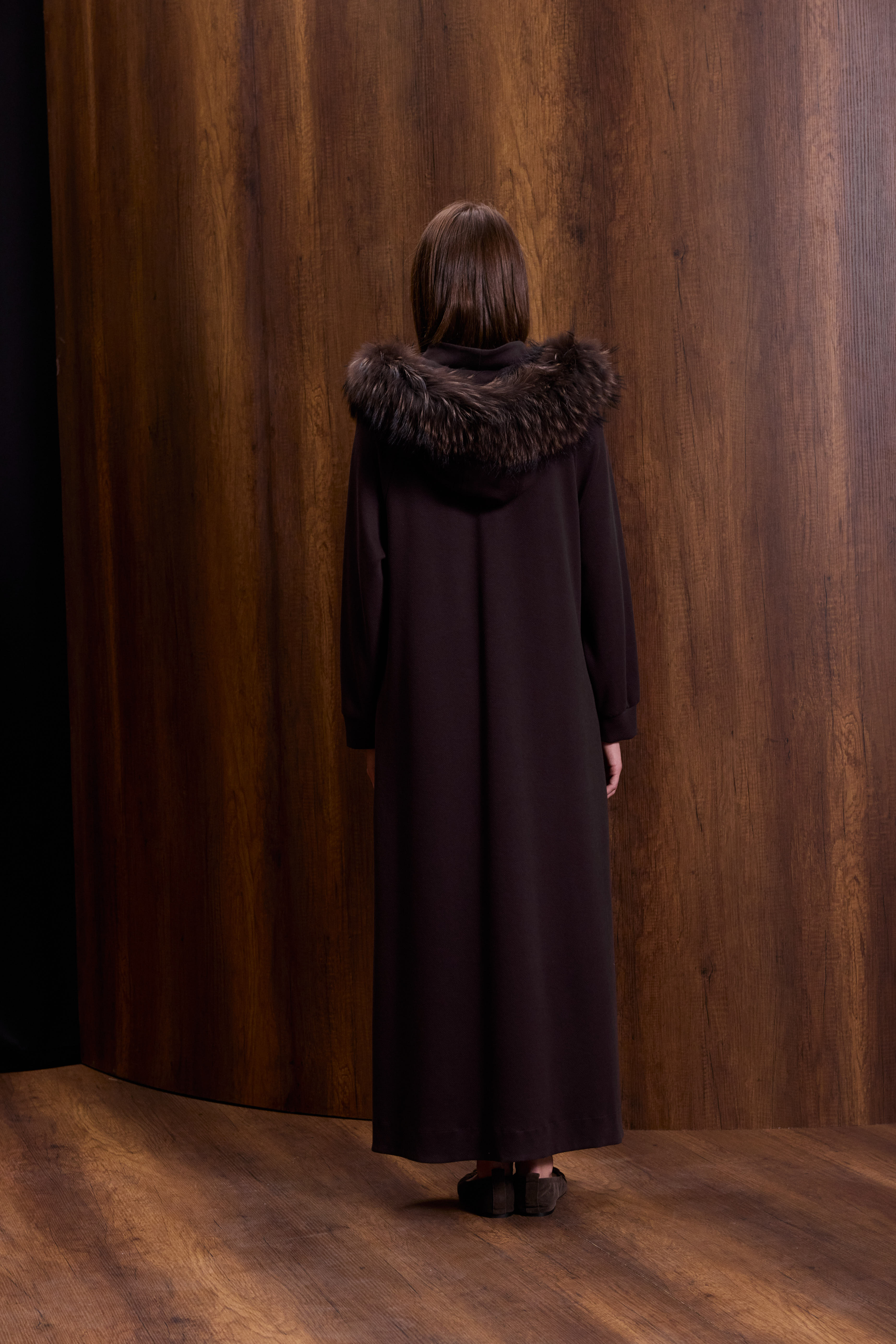 Kapşonu Kürklü Tudela Elbise