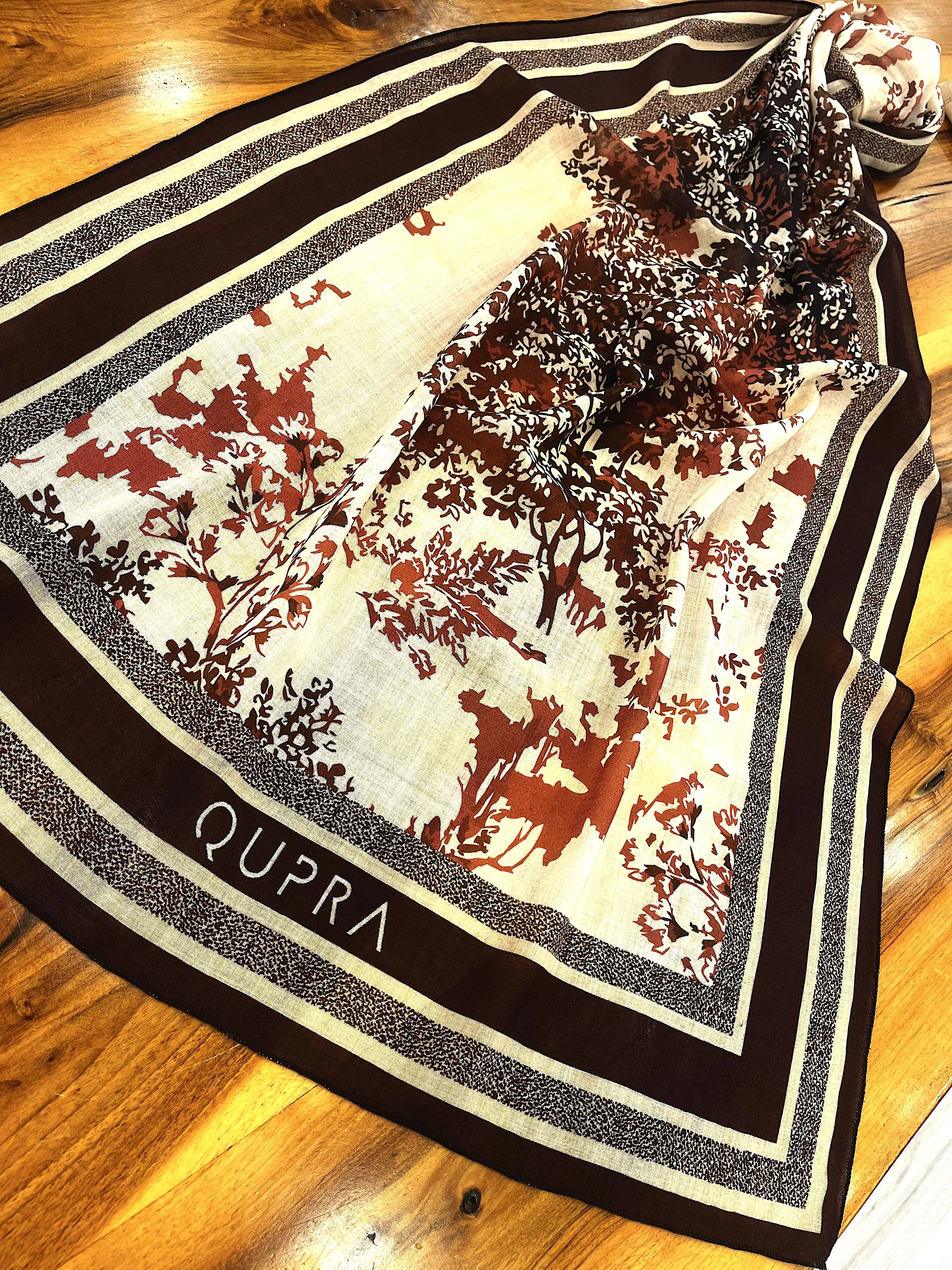 Elegant Bordo Yün İpek Şal