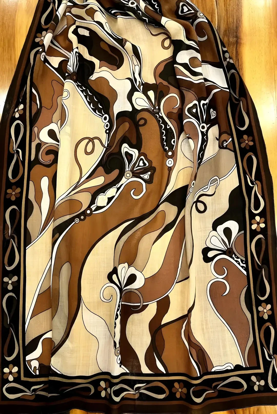 Nava Kahverengi Yün İpek Şal